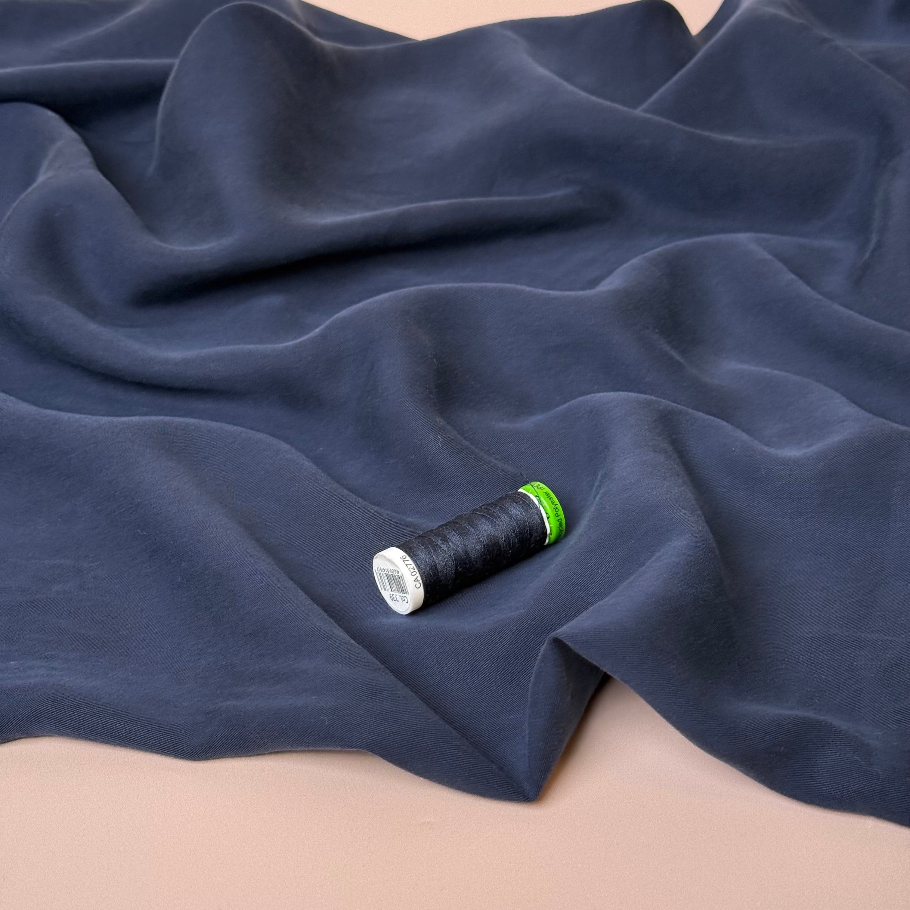 Lush in Navy TENCEL™ Lyocell Sandwashed Twill
