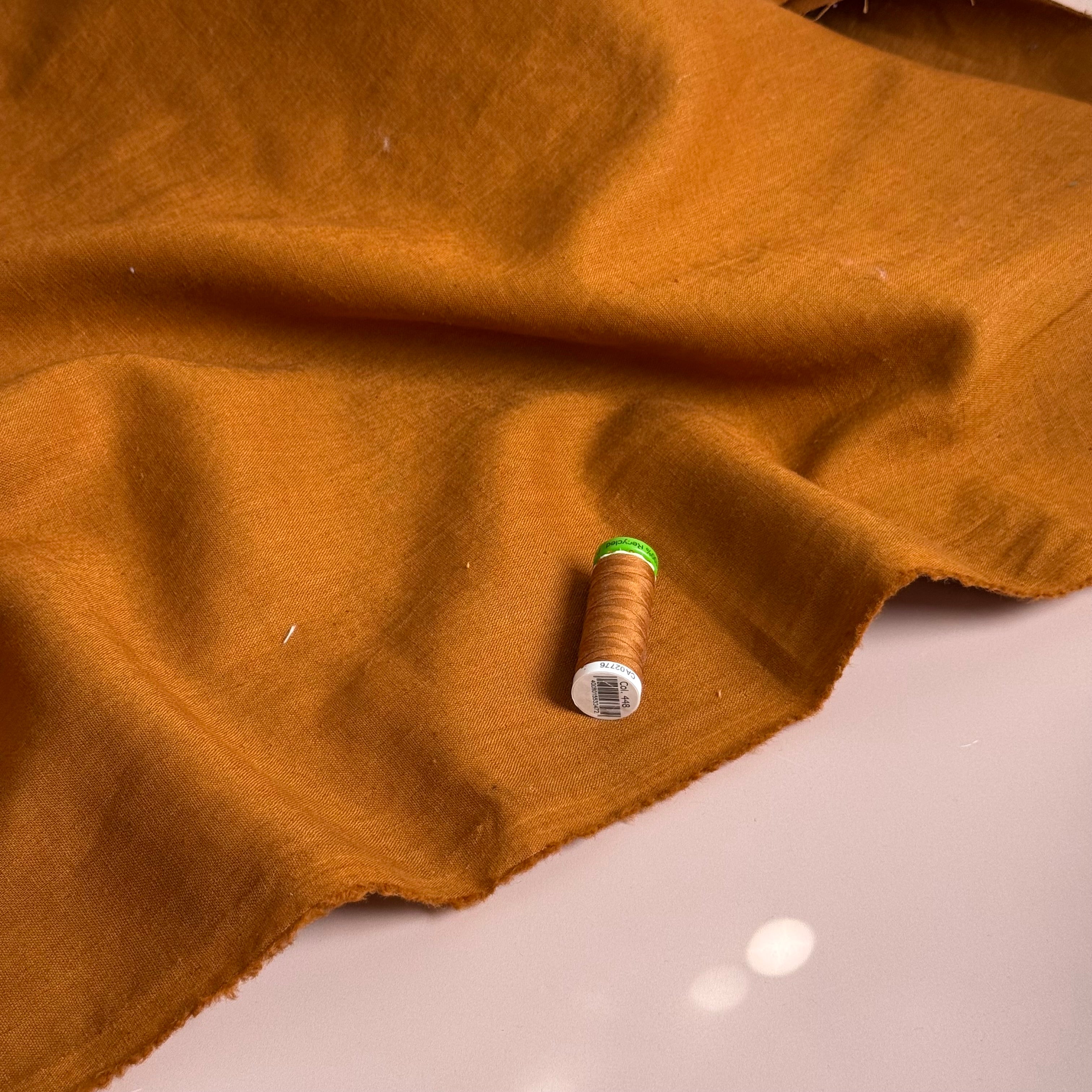Breeze LIGHT Caramel - Enzyme Washed Linen Fabric