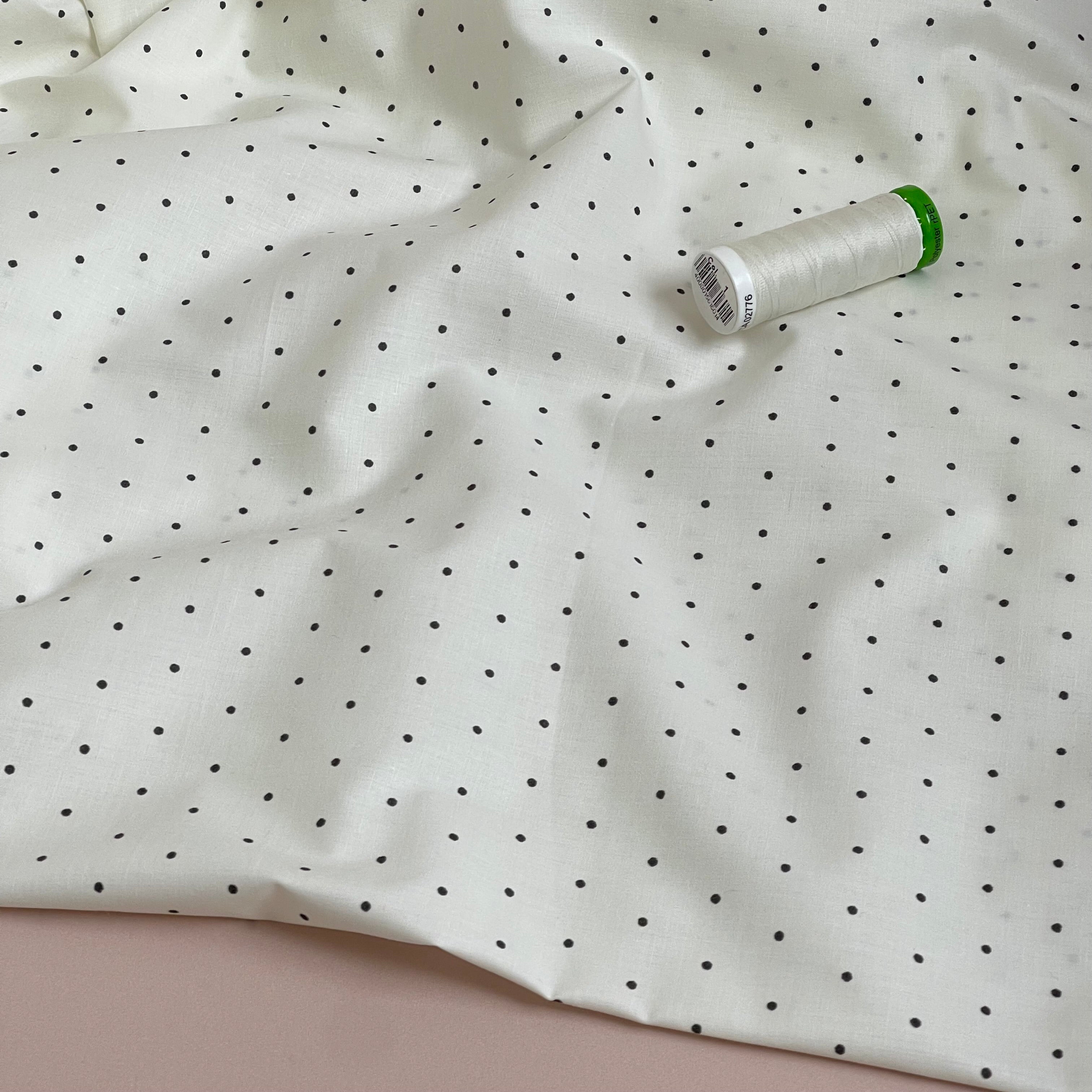 Ex-Designer Deadstock - Micro Polka Dot Cotton Poplin Fabric