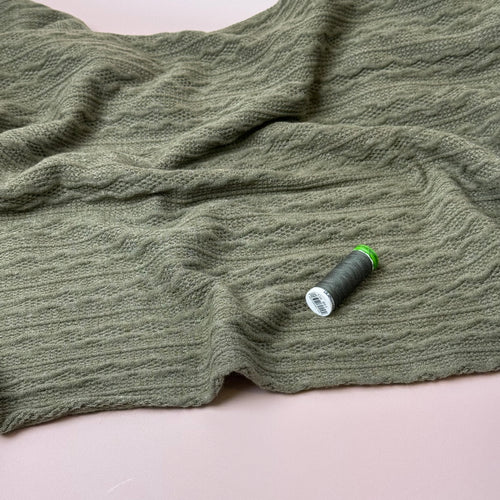 Lace Viscose Blend Sweater Knit in Khaki