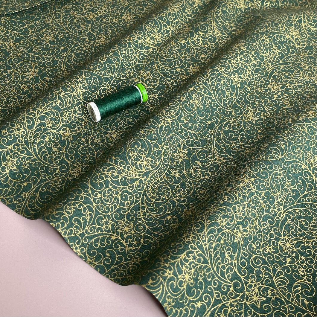 Christmas Ivy Cotton Poplin Fabric