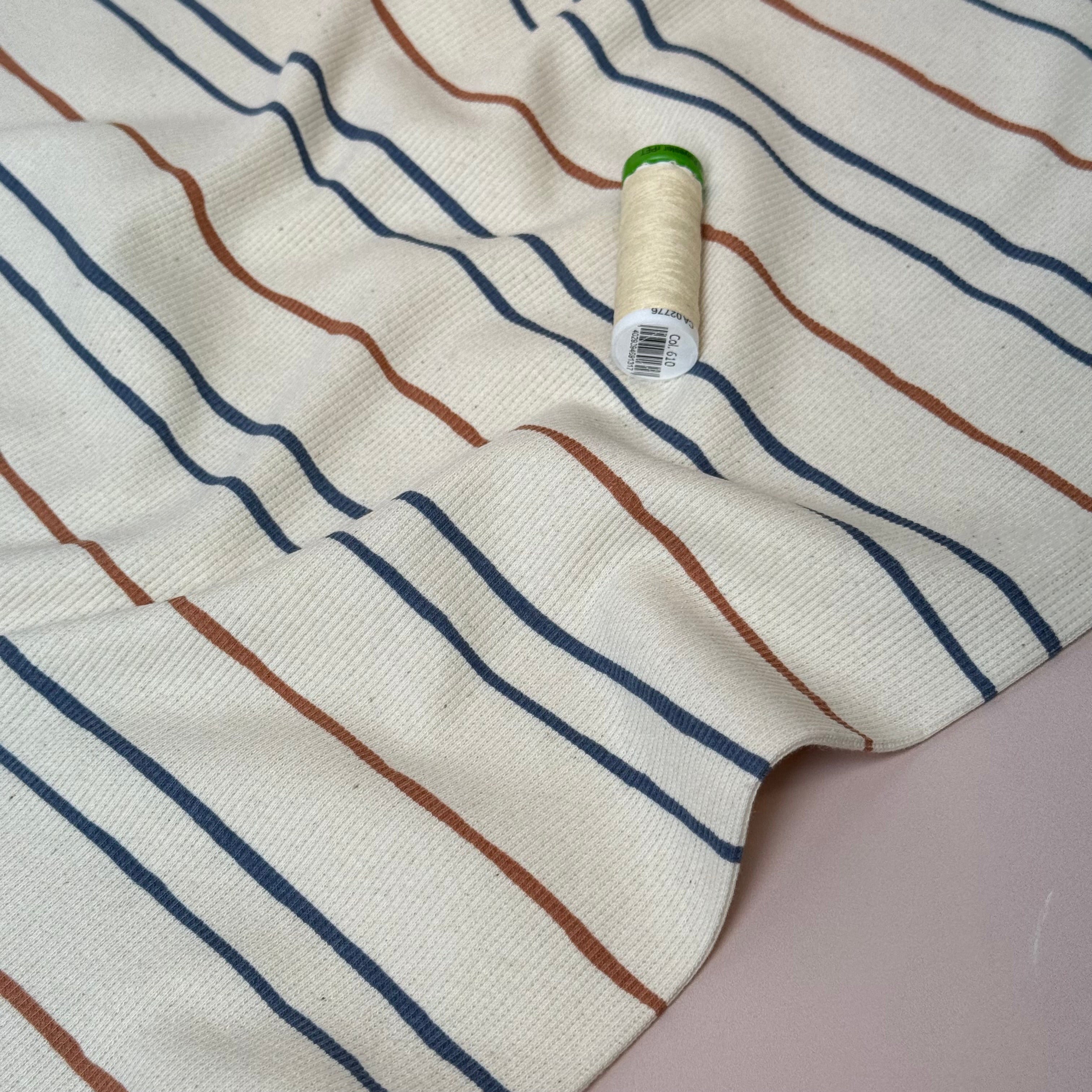 Stripes Natural Organic Cotton Ribbed Jersey