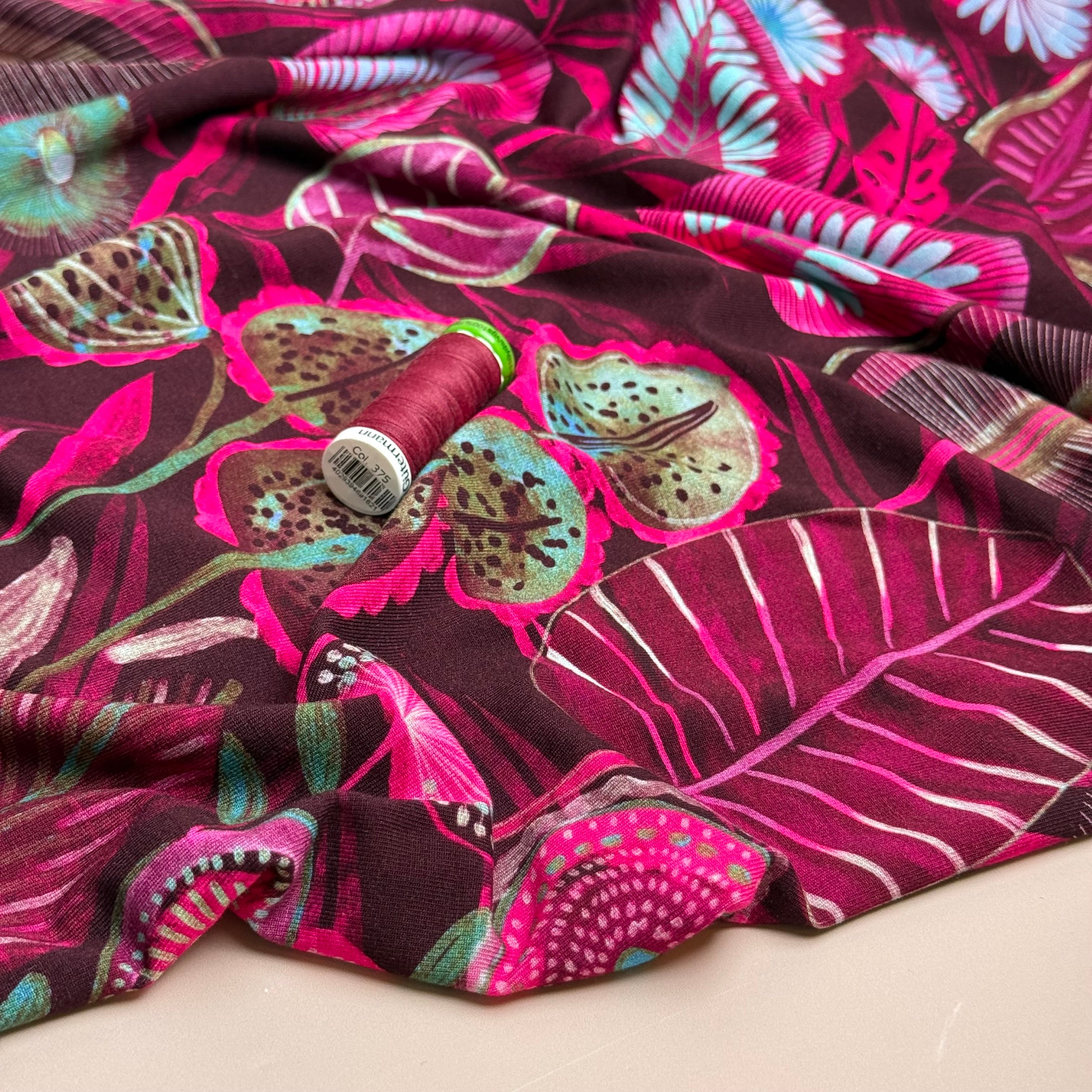 Botanical Blooms Viscose Jersey Fabric
