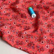Floral Bubble Stripes Cotton Seersucker Fabric