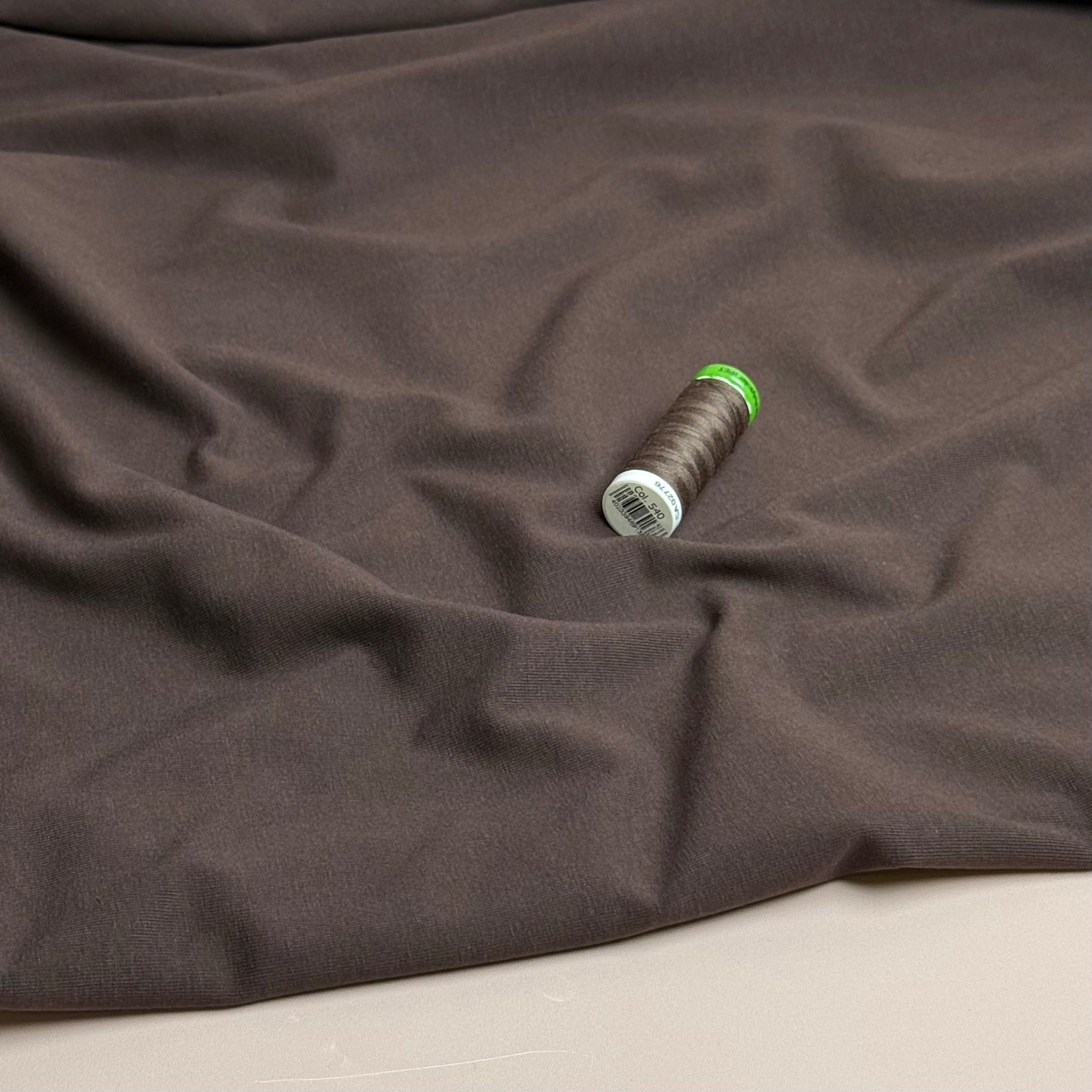 Essential Chic Dark Brown Cotton Jersey Fabric