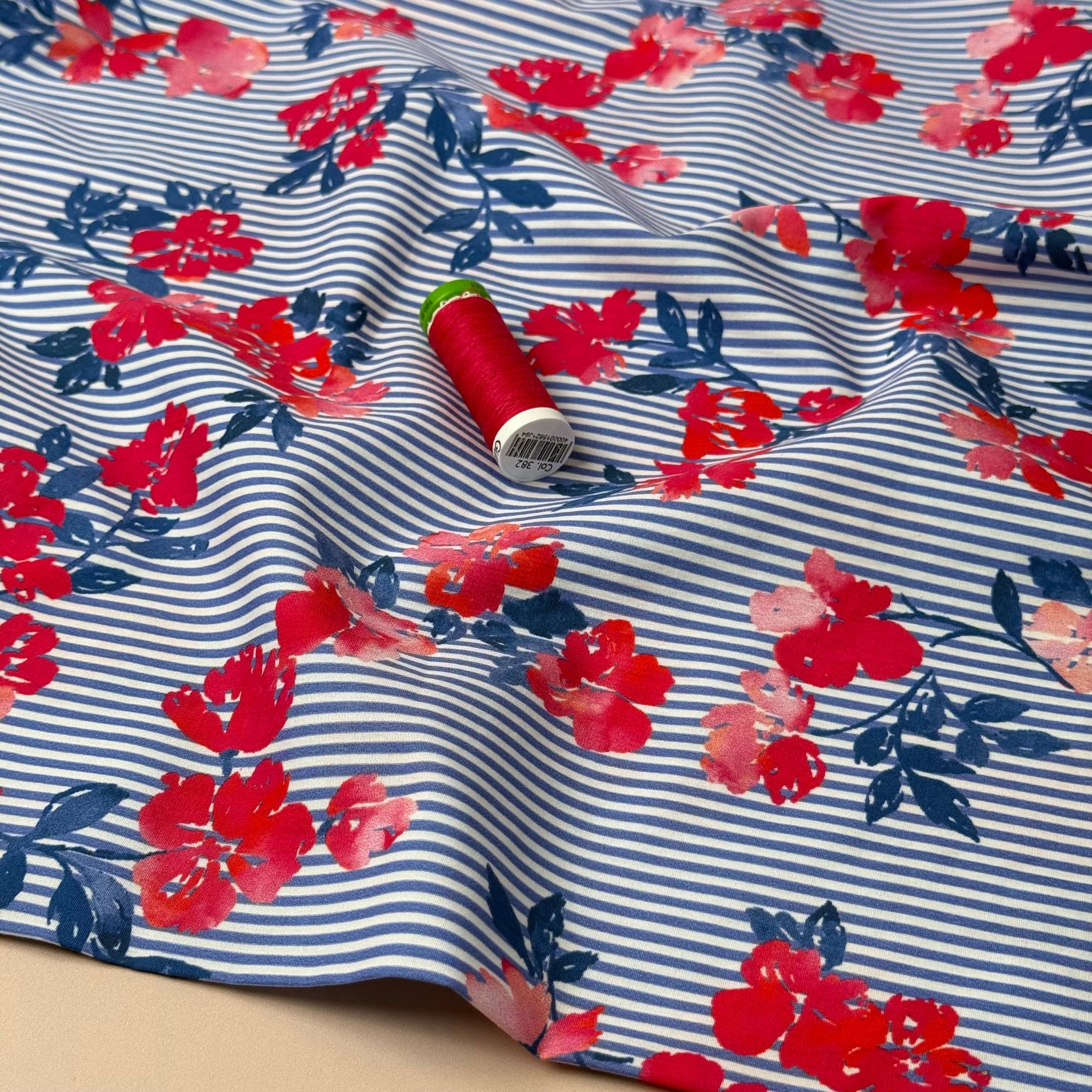 My Dress Made - Sienna Striped & Floral Pure Cotton Fabric