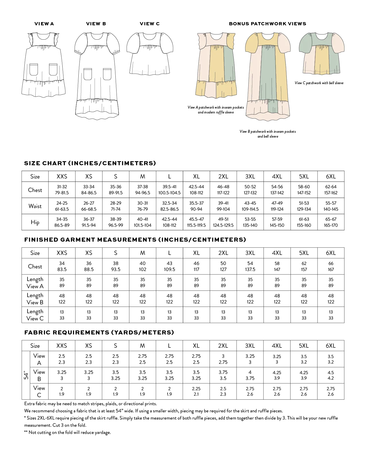 Matchy Matchy Sewing Club - Champagne Field Dress and Top Sewing Pattern