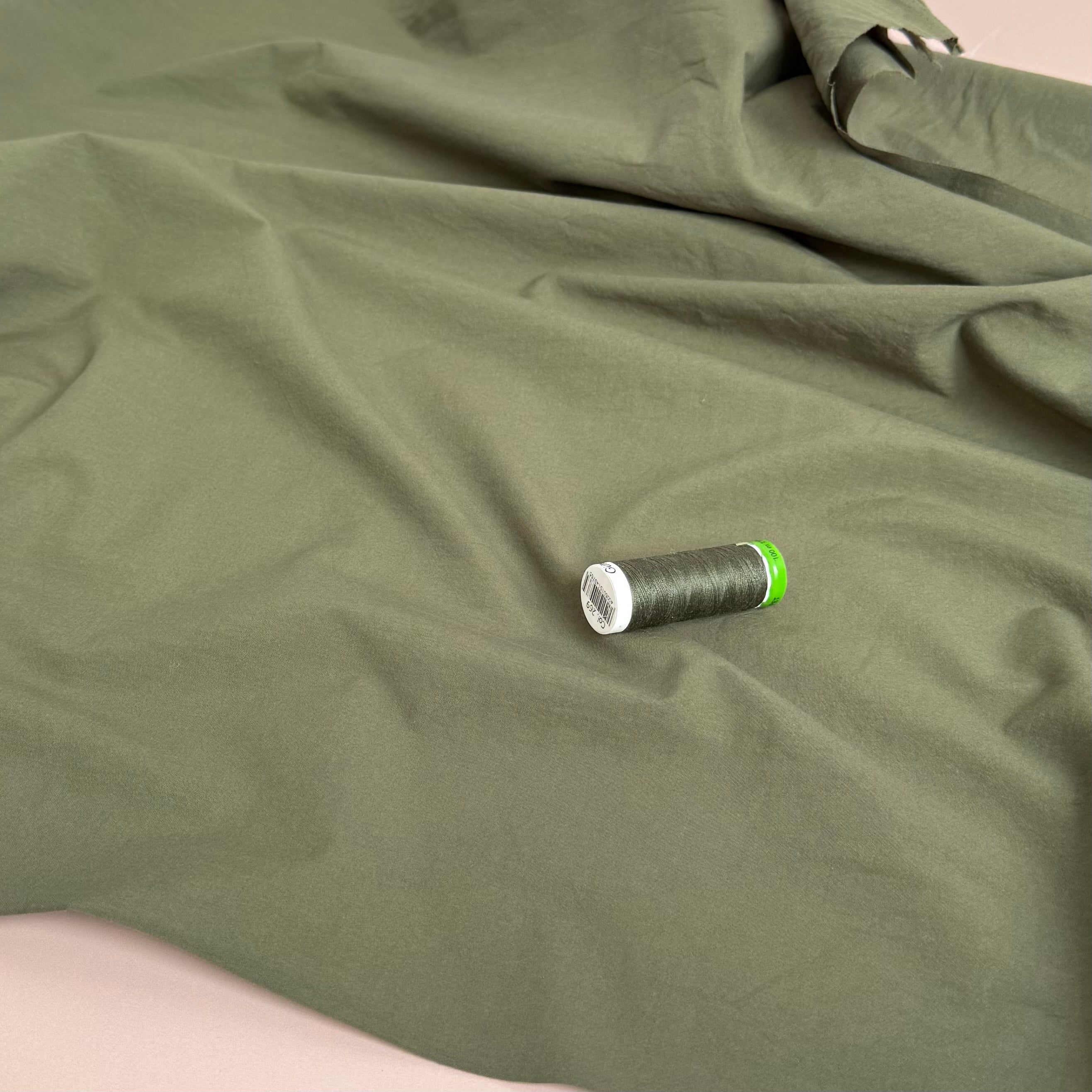 Plain Washed Cotton in Pickle Green
