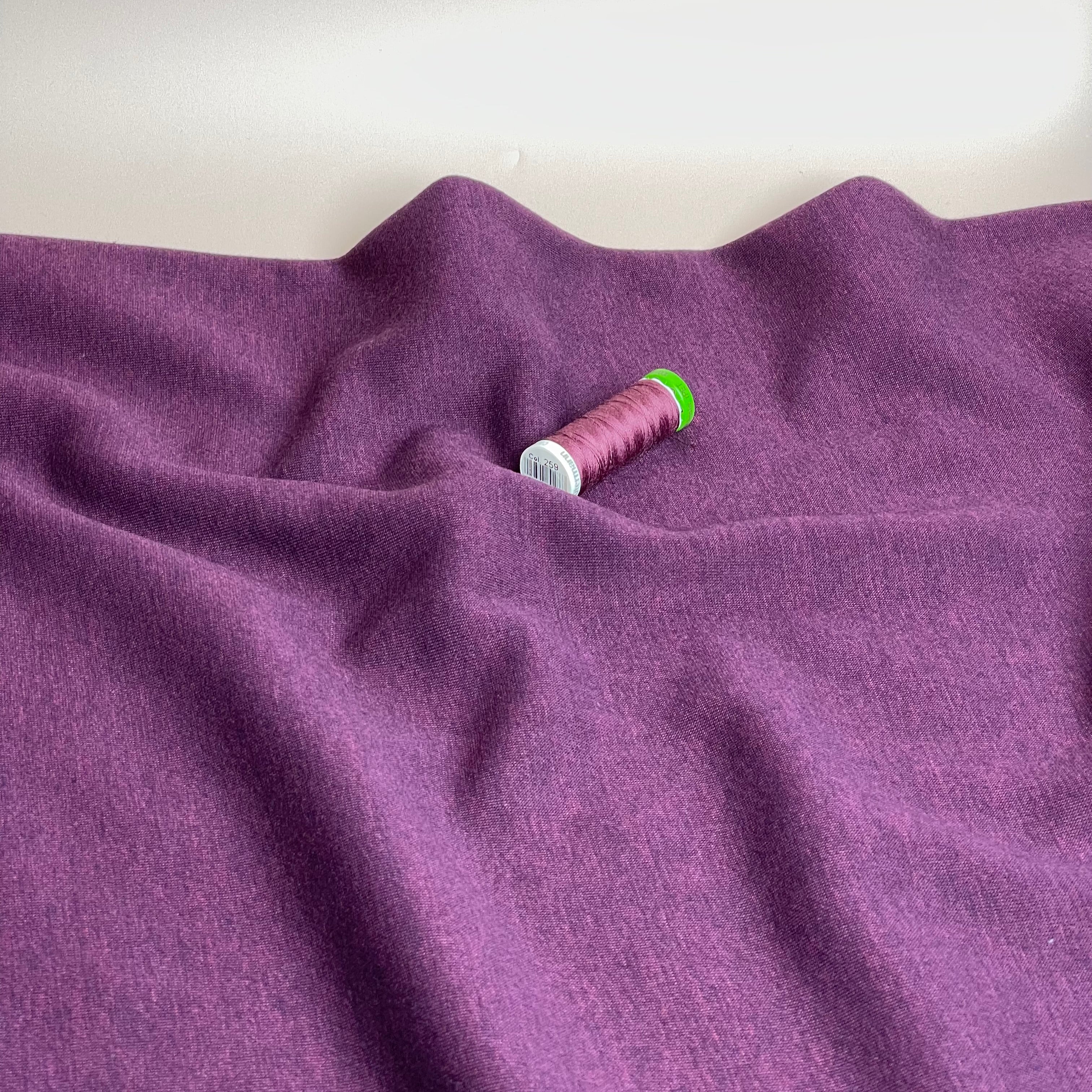 Danish Design - Snuggly Melange Brushed Sweat-shirting in Magenta Purple