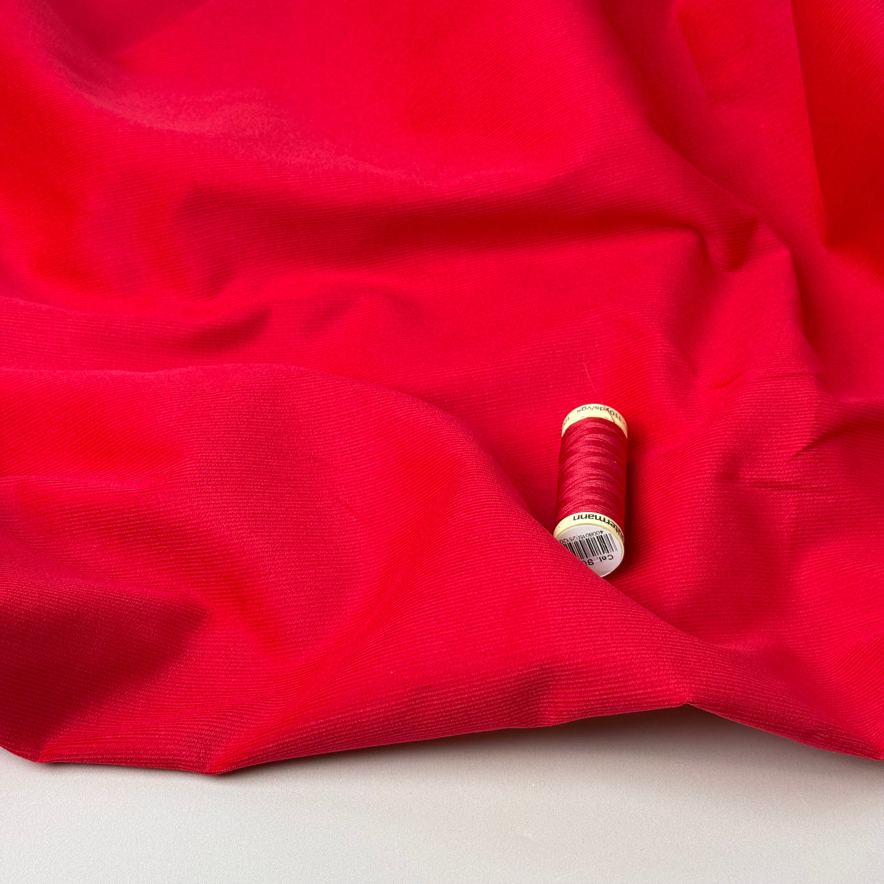 21 Wale Cotton Needlecord in Red