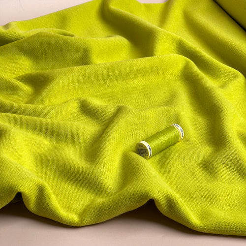 REMNANT 0.22 Metre - Merino Touch Viscose Blend Sweater Knit in Lime