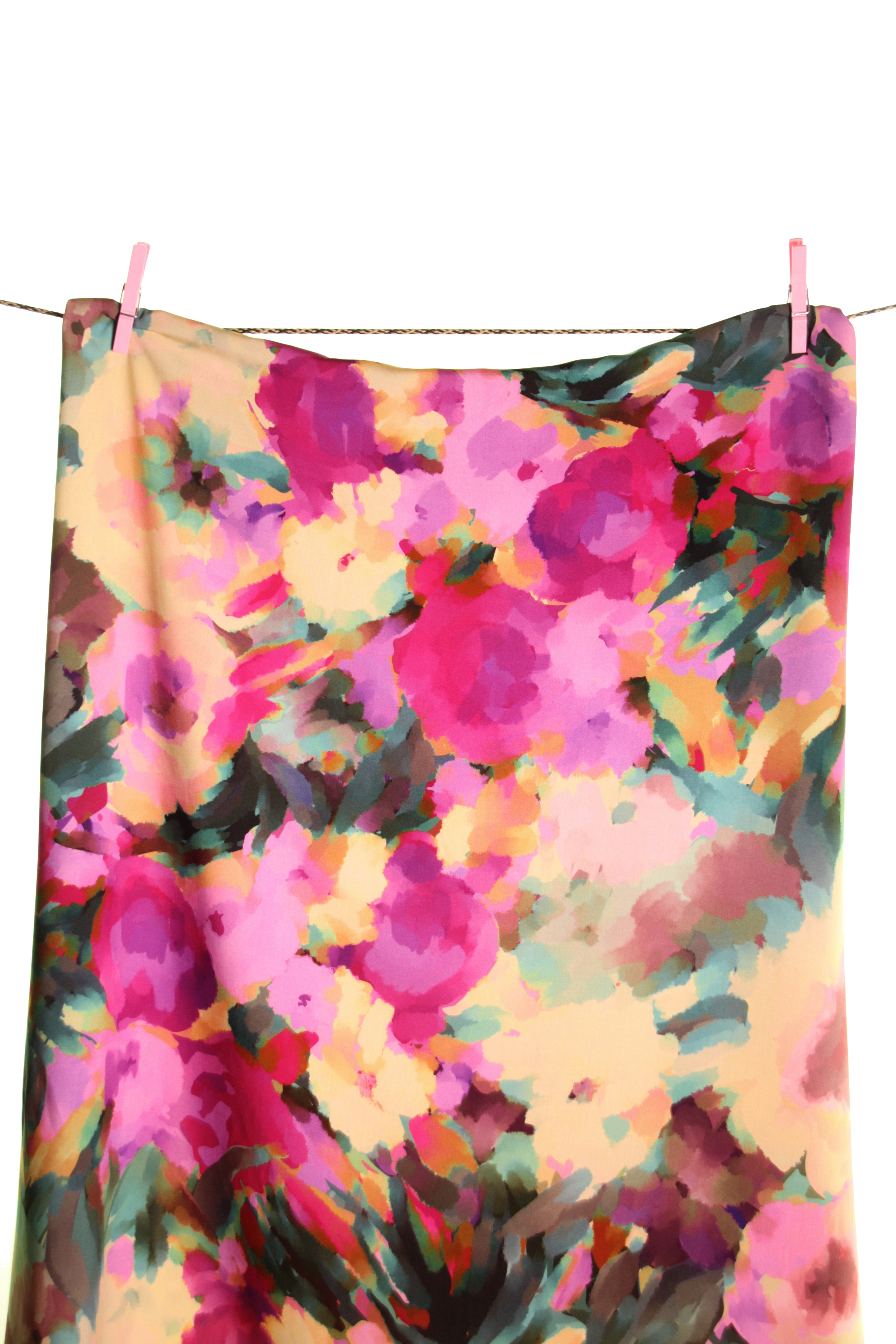 Atelier Jupe - Colourful Watercolour Viscose Fabric