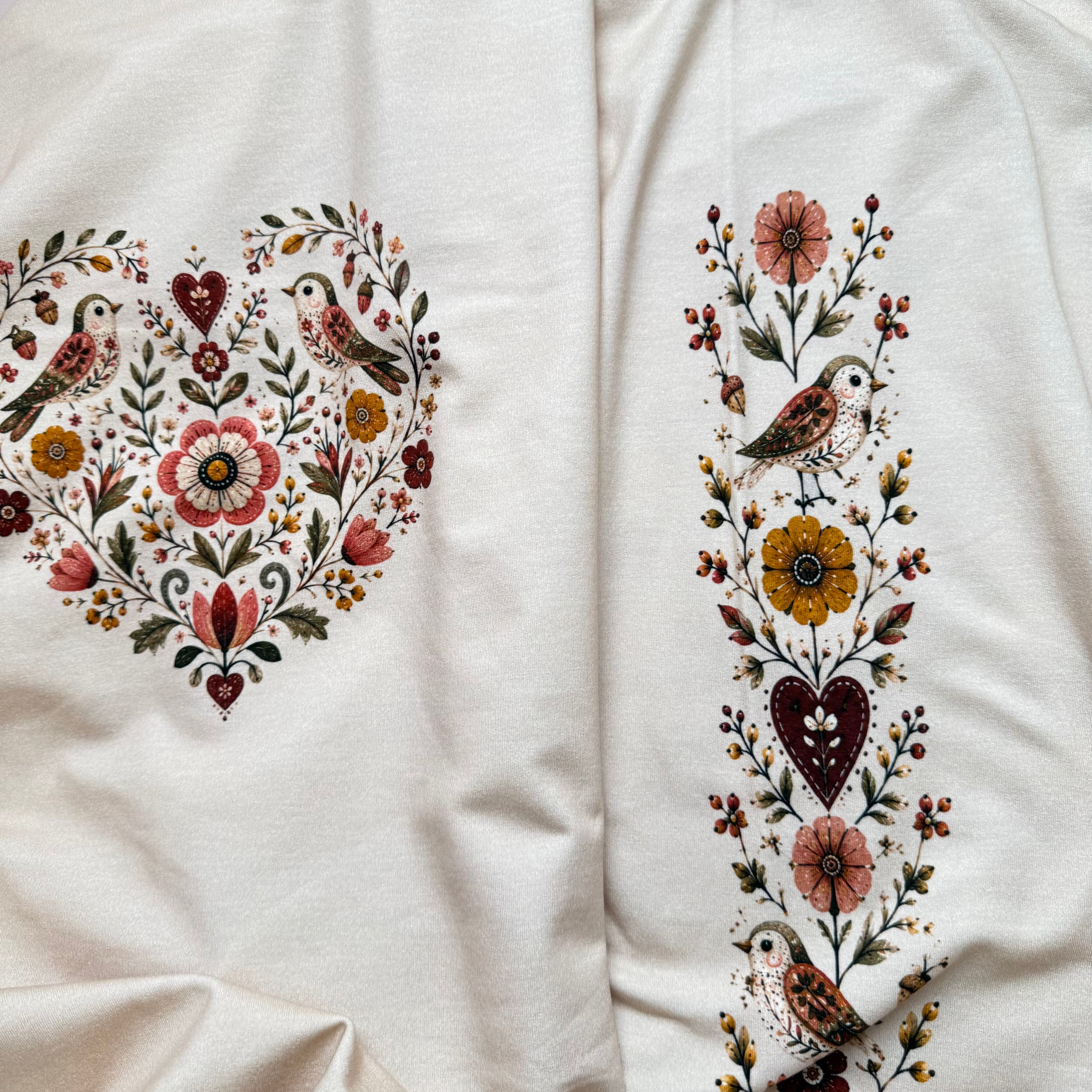 Colour Bundles - Nordic Forest Folk Cotton Sweat shirting & Matching Ribbing