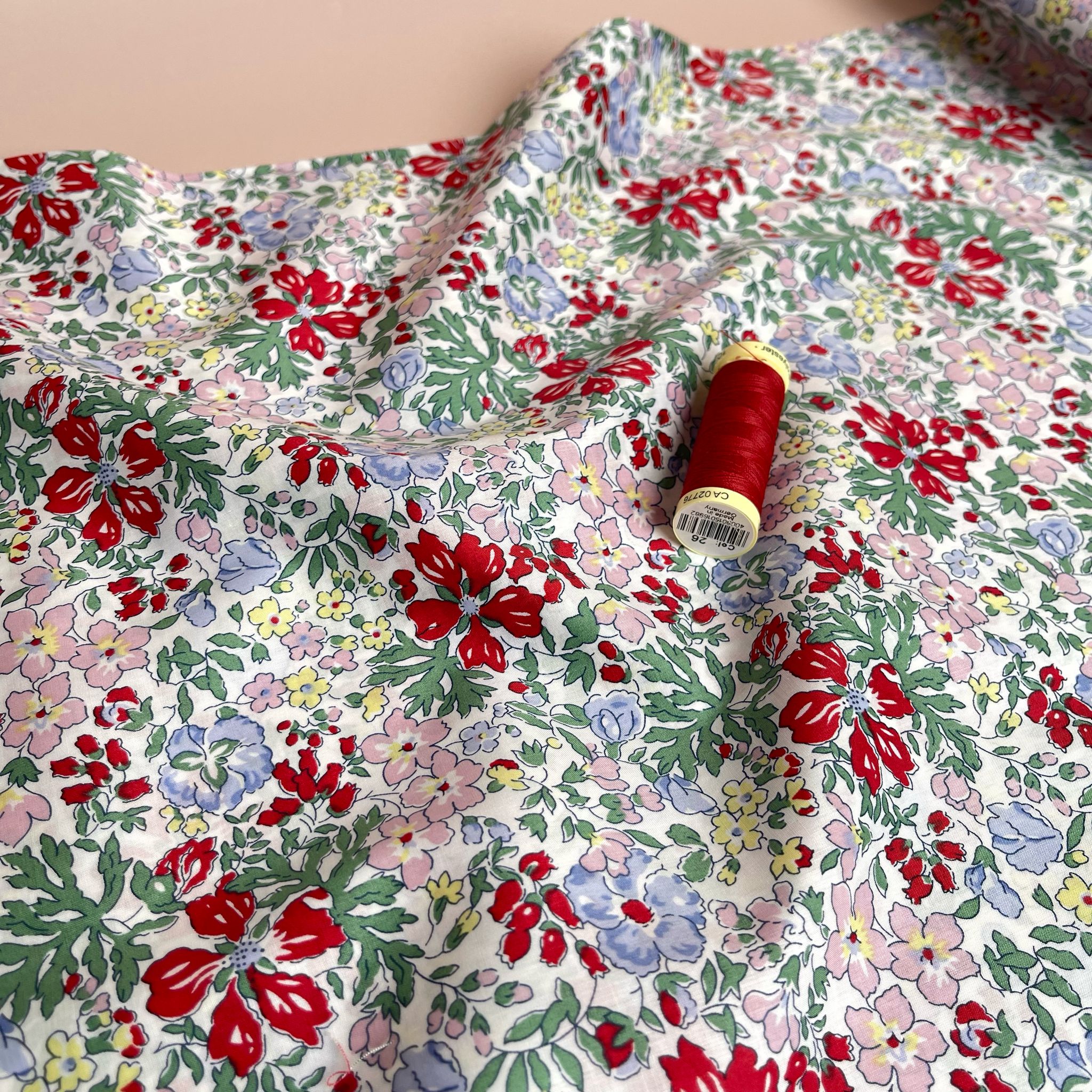 Summer Ditsy Meadow Cotton Lawn Fabric