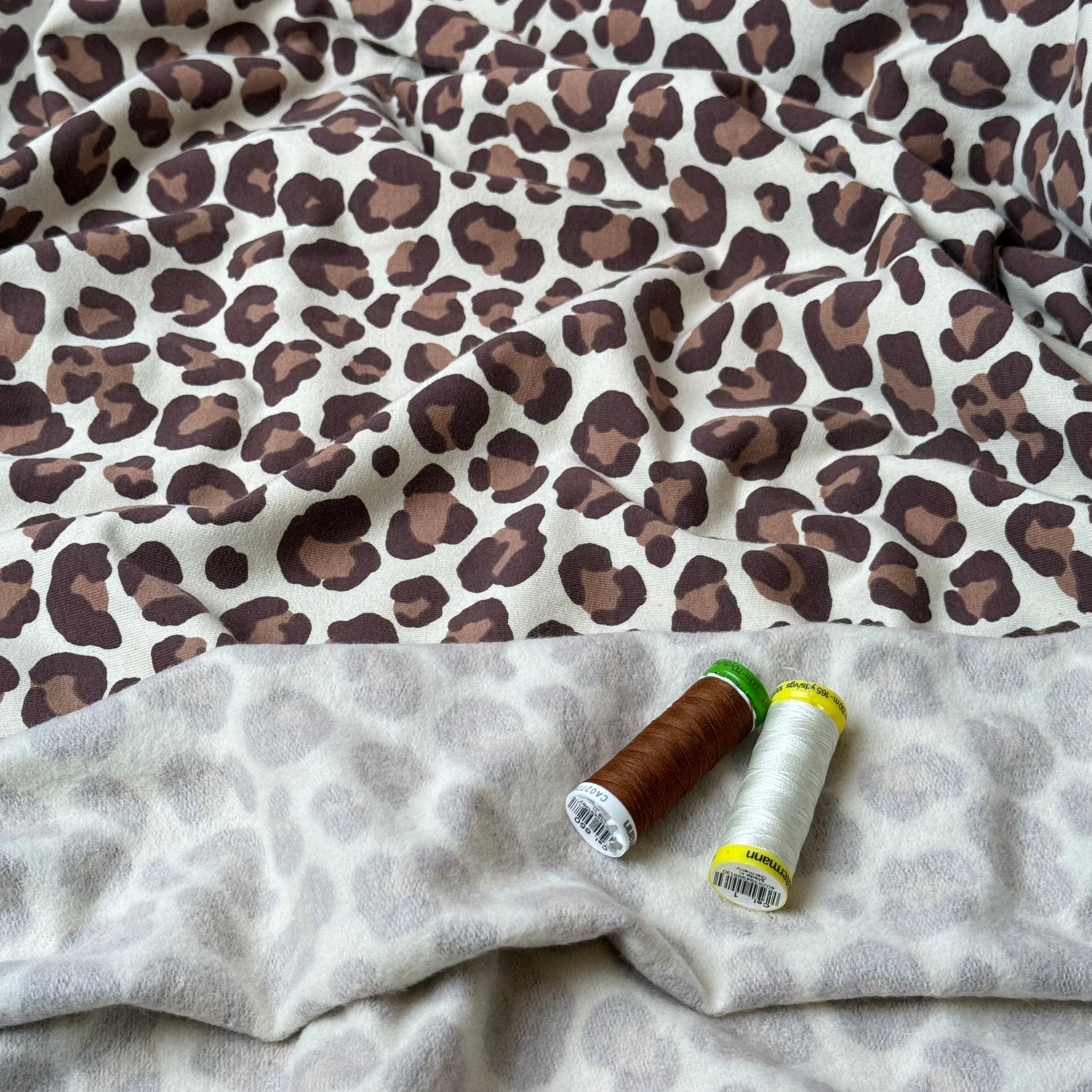 Leopard Natural Soft Cotton Sweat-shirting Fabric