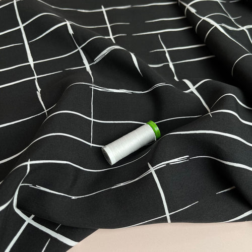 Fibre Mood Monochrome Grid Viscose with TENCEL™ Lyocell Fabric