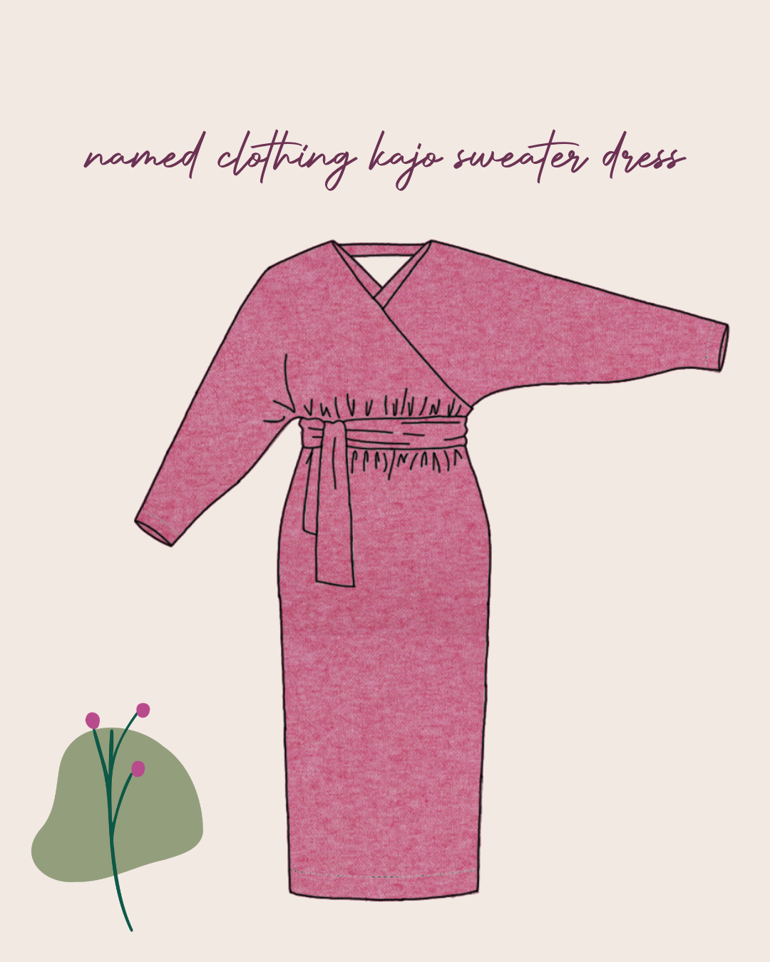 Sewing Kit - Kajo Dress & Top in Snug Knit Fabrics (multiple colour choice)