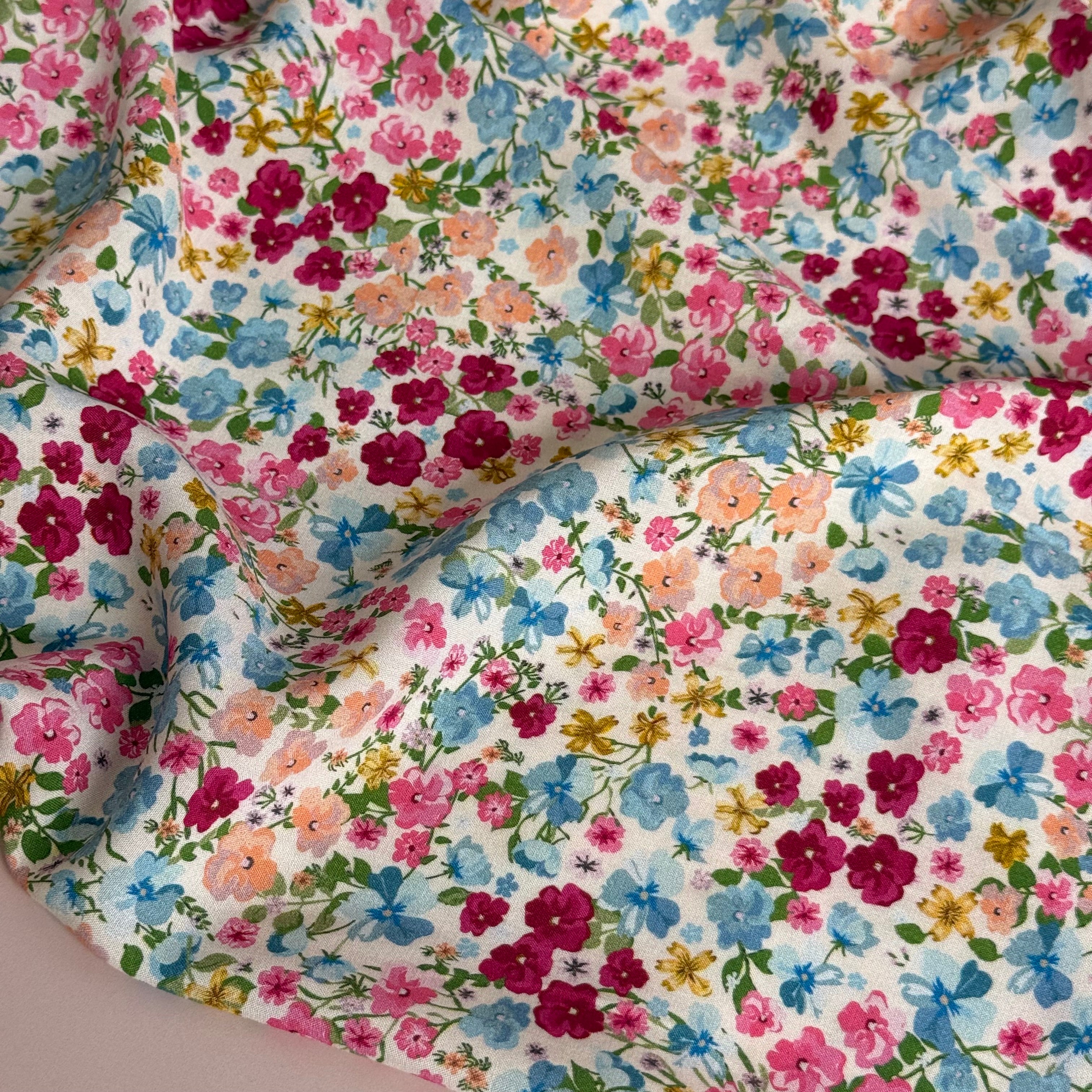 Ditsy Blooms Viscose Poplin Fabric