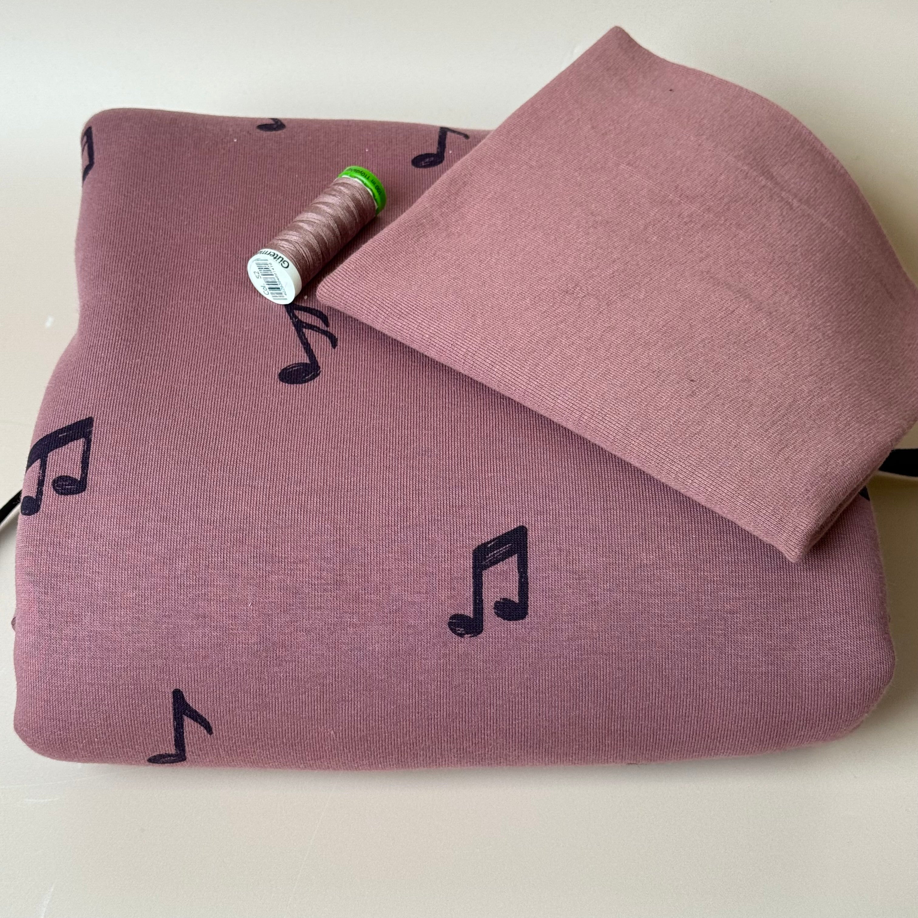 Colour Bundles - Music Notes Mauve Sweatshirt & Ribbing