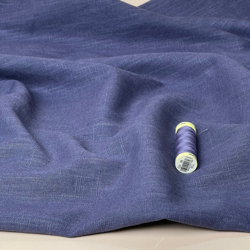 Breeze Indigo Denim - Enzyme Washed Linen Fabric