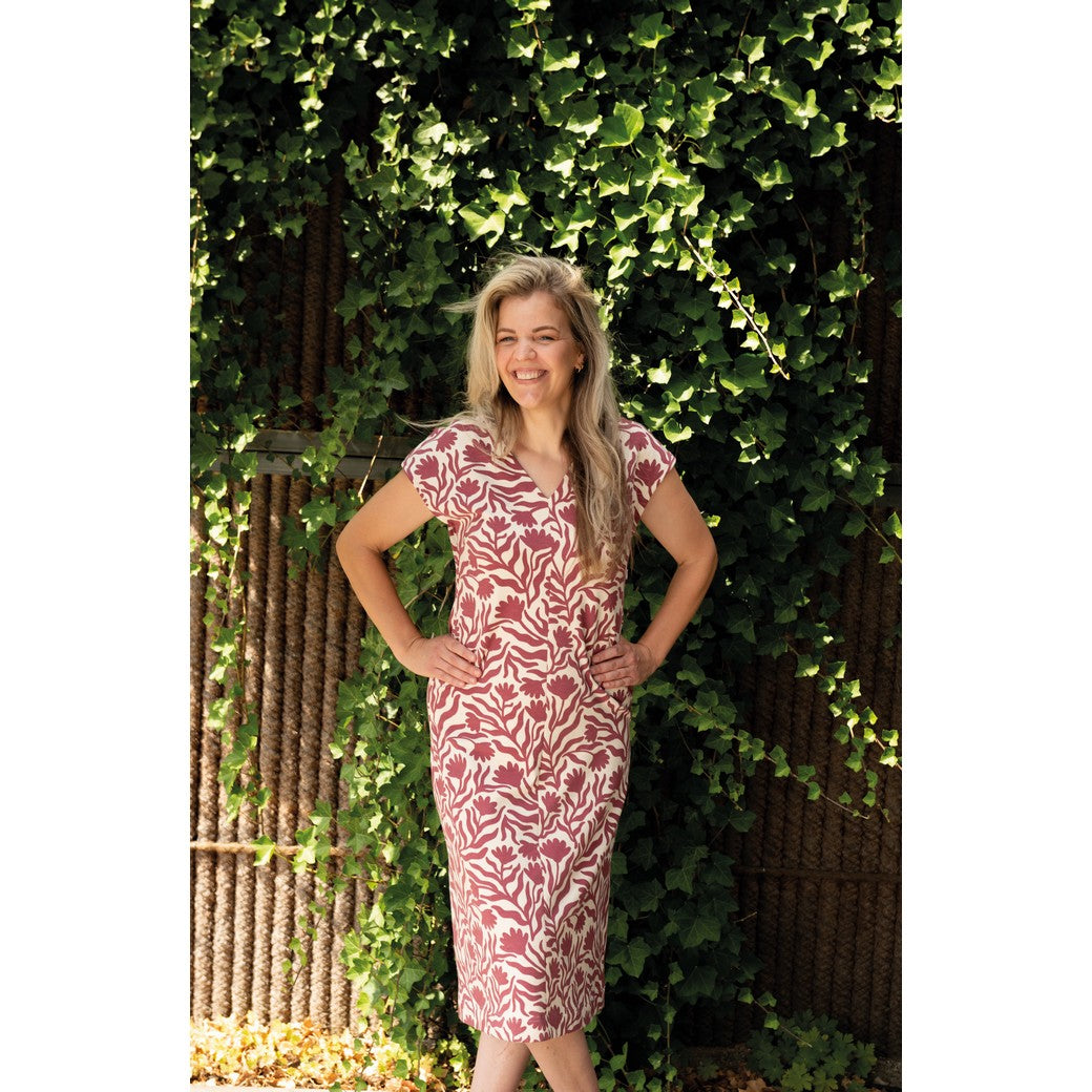 Burgundy Vines Cotton Sweat-shirting Fabric