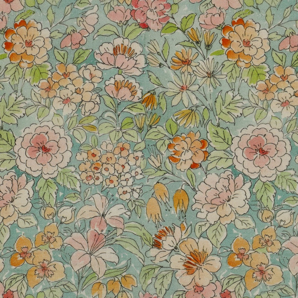 Watercolour Flowers Cotton Double Gauze