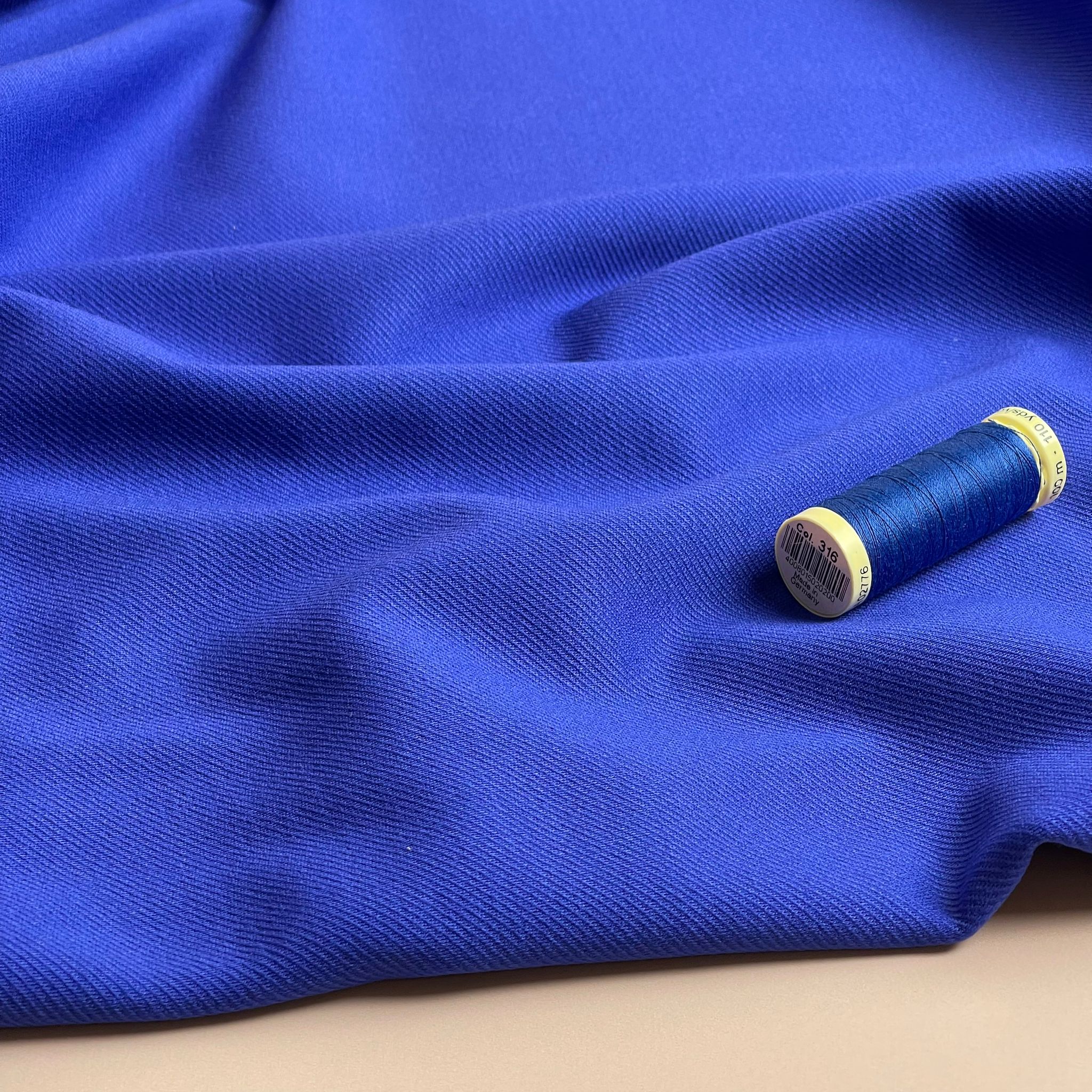 Royal Blue Viscose Ponte Roma Twill Double Knit Fabric