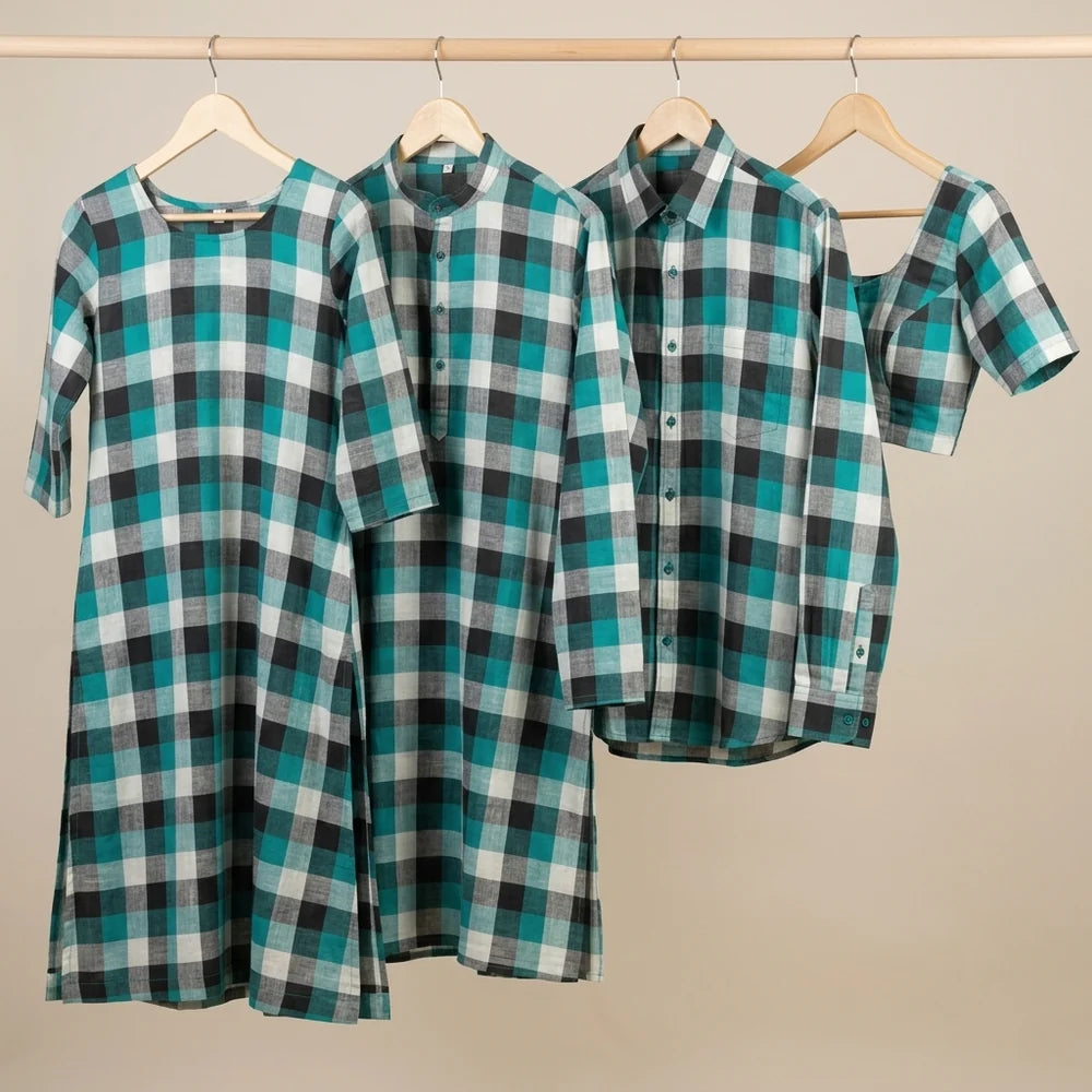 Ocean Pure Cotton Handloom Madras Check