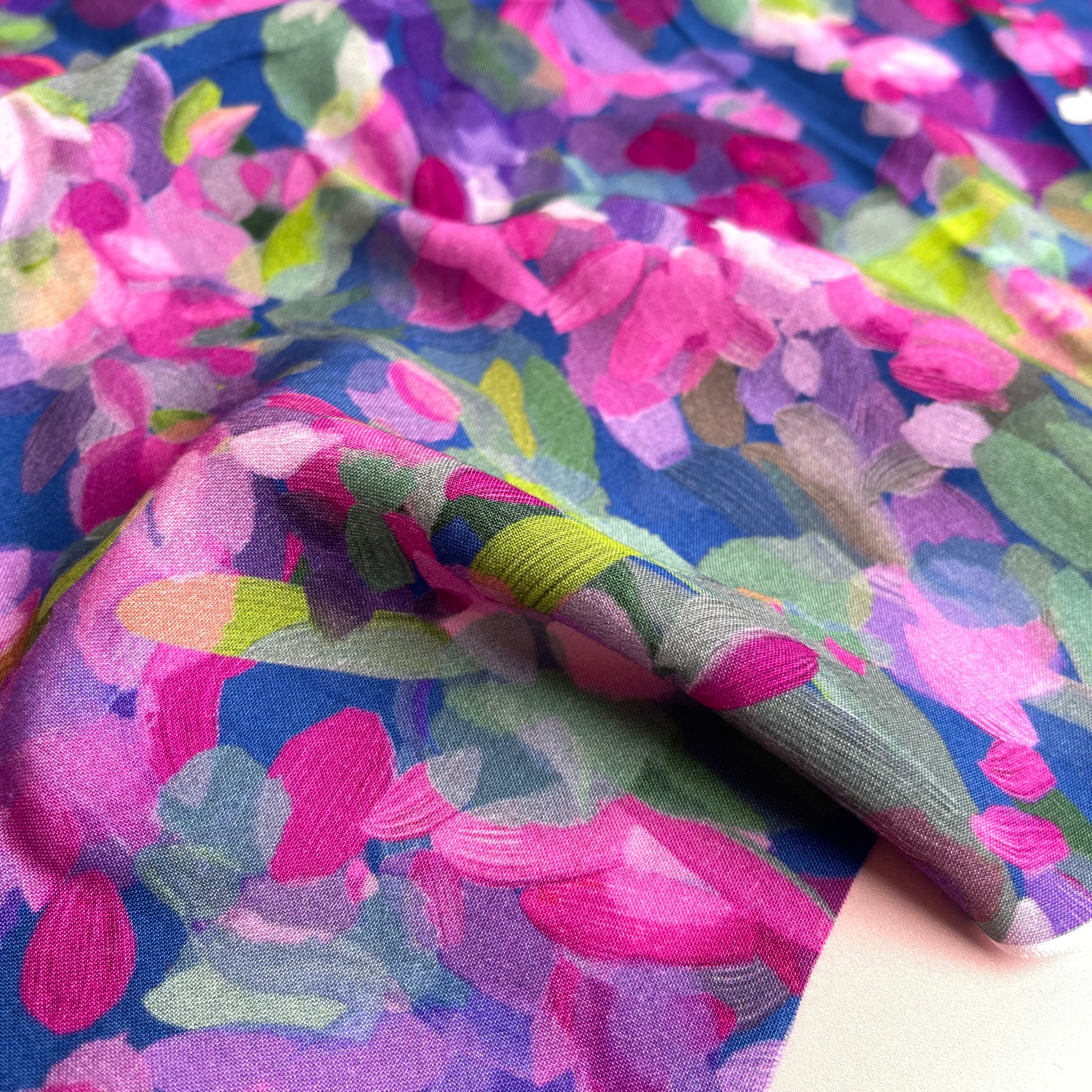 Summer Party - Lupine Petals Blue Viscose with EcoVero Fibres