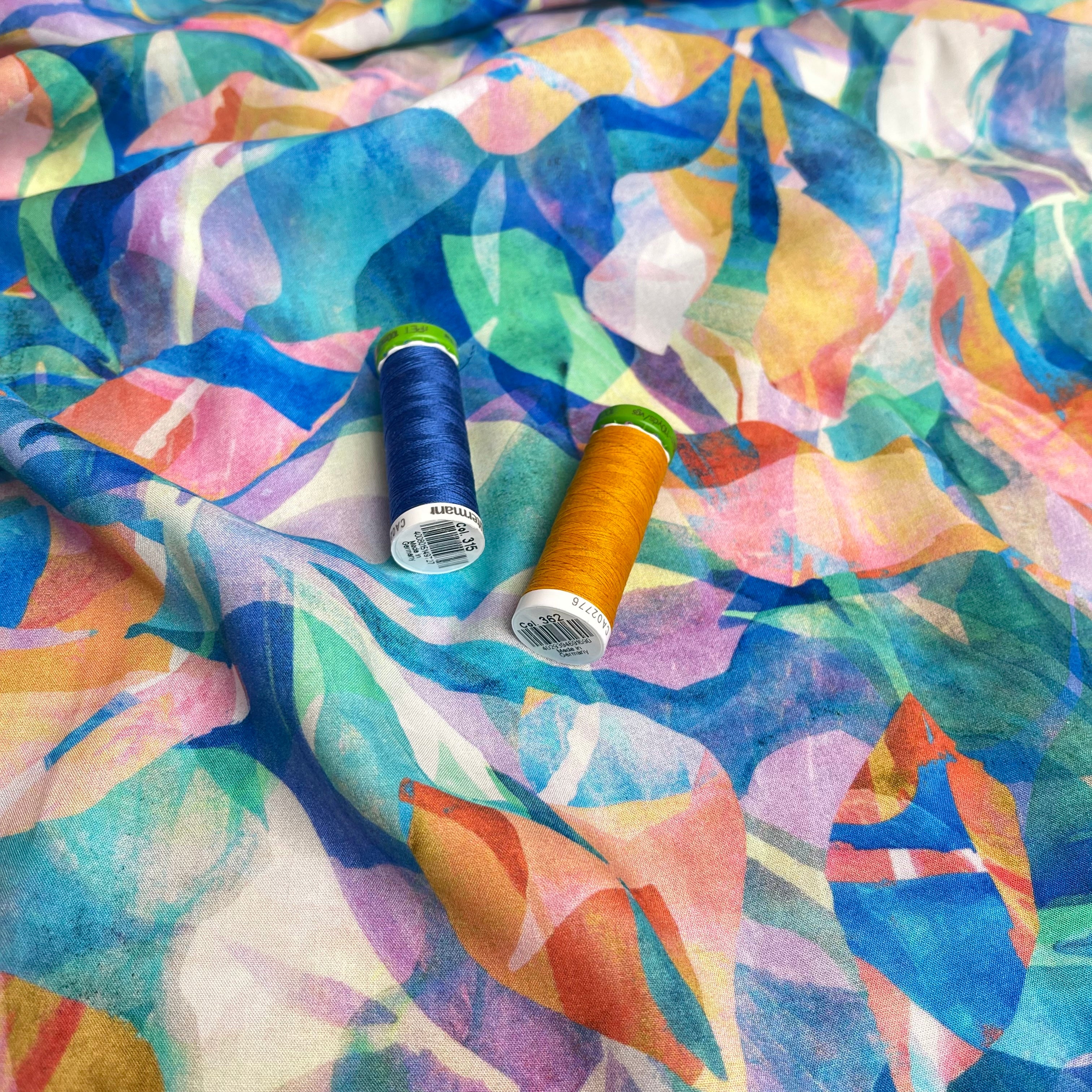 Summer Party - Painted Foliage Coast Viscose Fabric