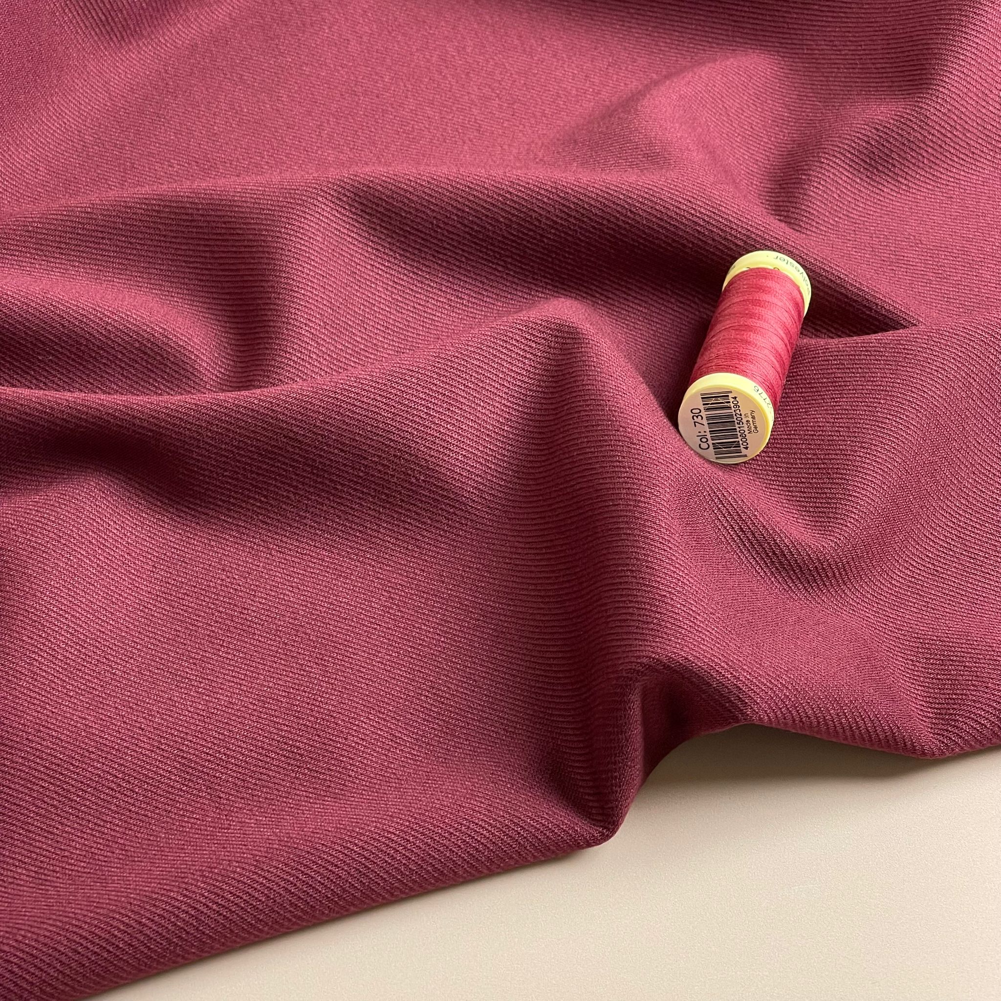 REMNANT 1.82 Metre - Burgundy Viscose Ponte Roma Twill Double Knit Fabric