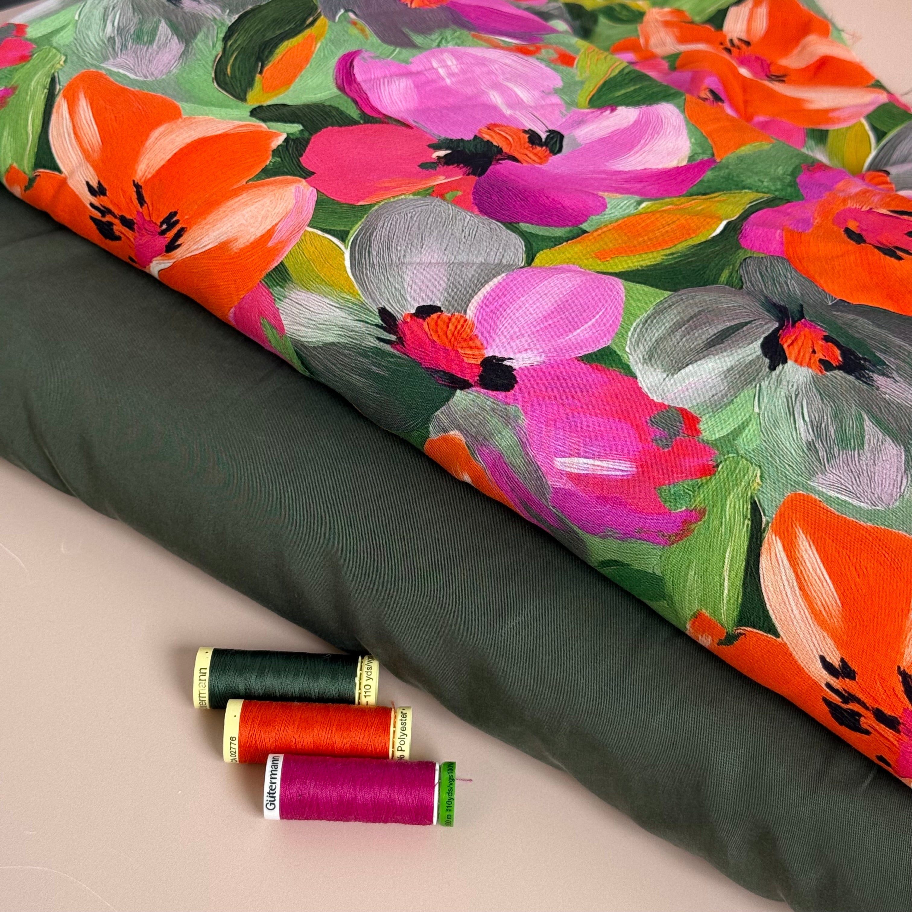 Lush in Dark Green TENCEL™ Lyocell Sandwashed Twill