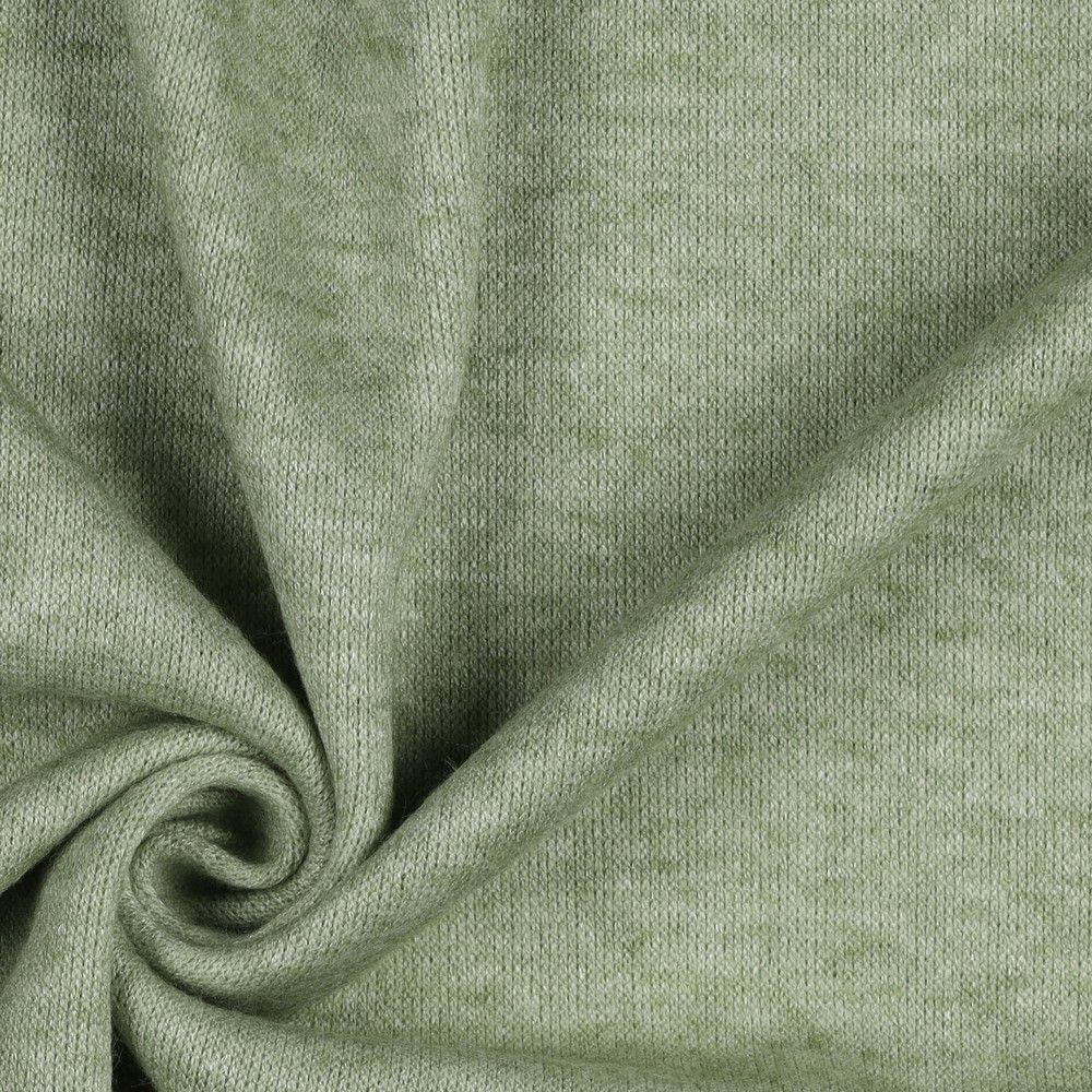 Snug Viscose Blend Sweater Knit in Lime Melange