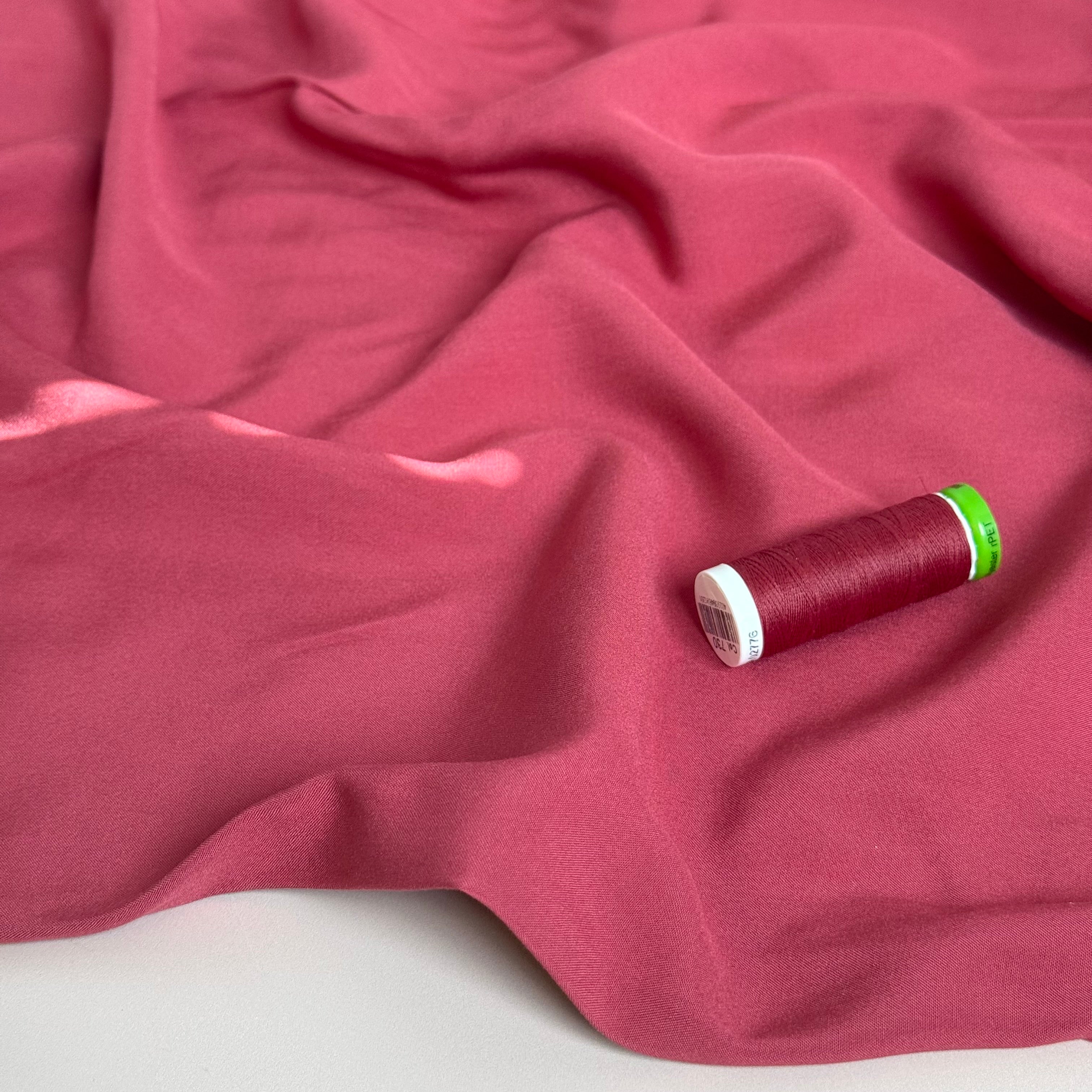Elegance Rouge Plain ECOVERO Viscose Fabric
