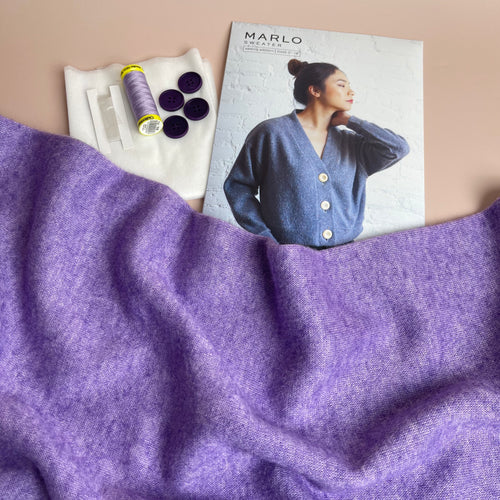 Sewing Kit - Marlo Sweater in Snug Purple Sweater Knit