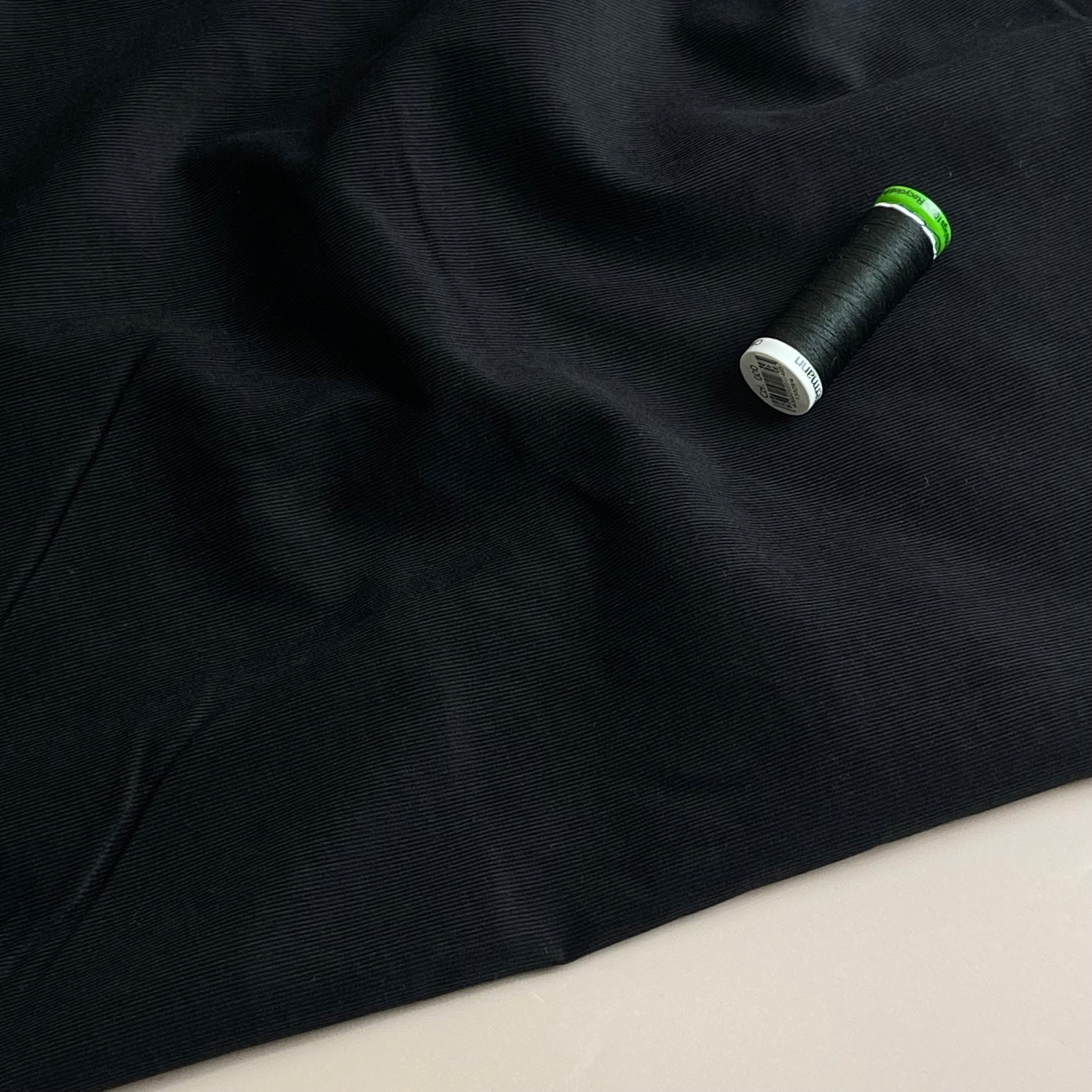 28 Wale Pure Cotton Needlecord in Black