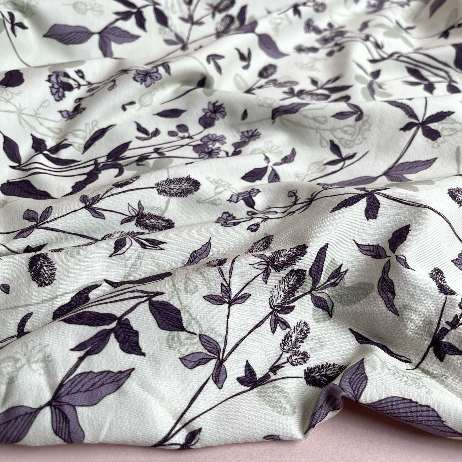 Danish Design - Mauve Foliage Cotton Jersey Fabric