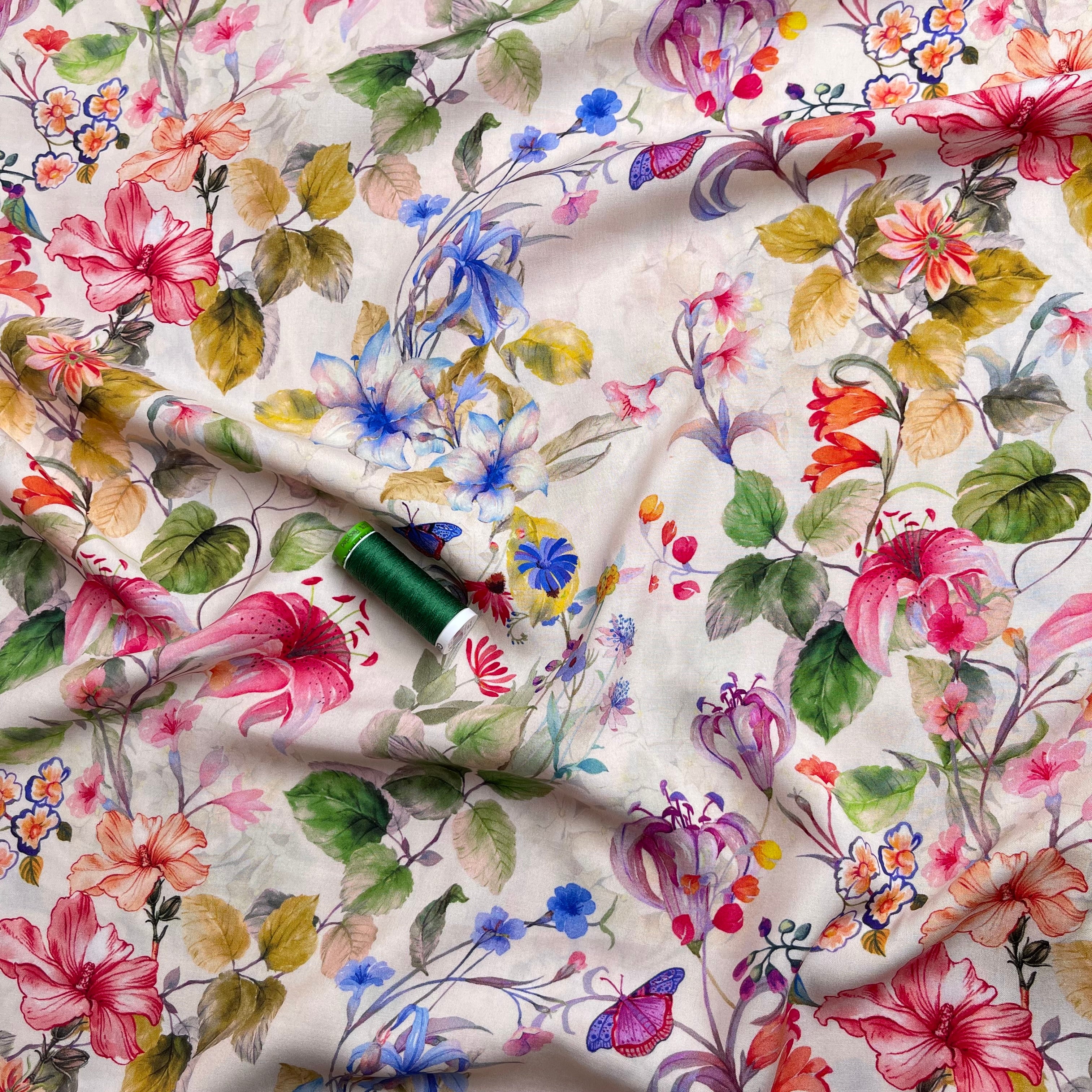 Botanist’s Flowers LENZING™ ECOVERO™ Viscose Fabric