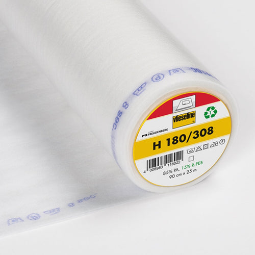 Fusible Lightweight H 180 Interfacing Recycled in White - Sold in Half Meters