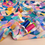 Summer Party - Seaglass Blue Viscose Fabric