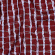 Boho Chevron Checks Burgundy Yarn Dyed Cotton Jacquard