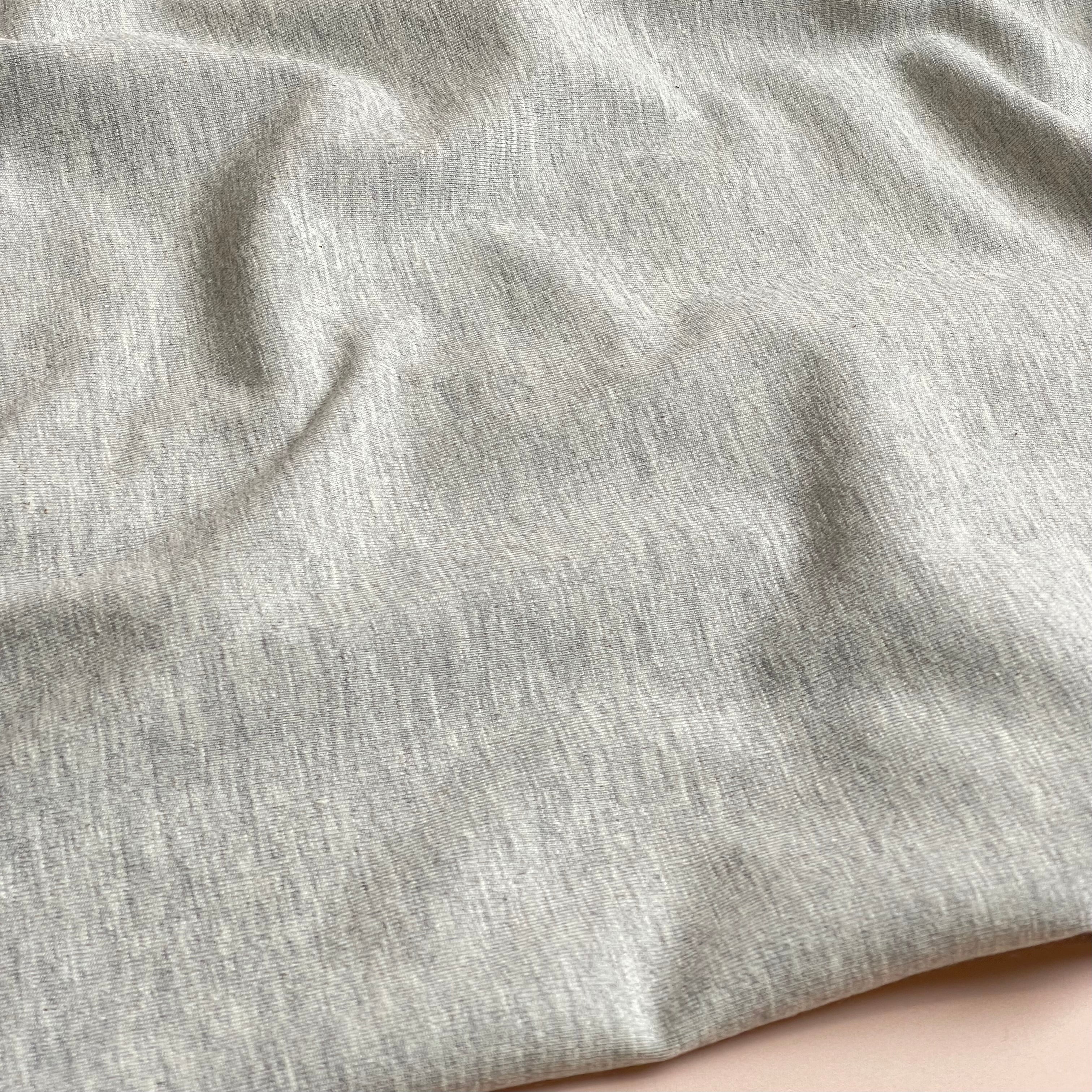 Essential Chic Grey Melange Plain Cotton Jersey Fabric
