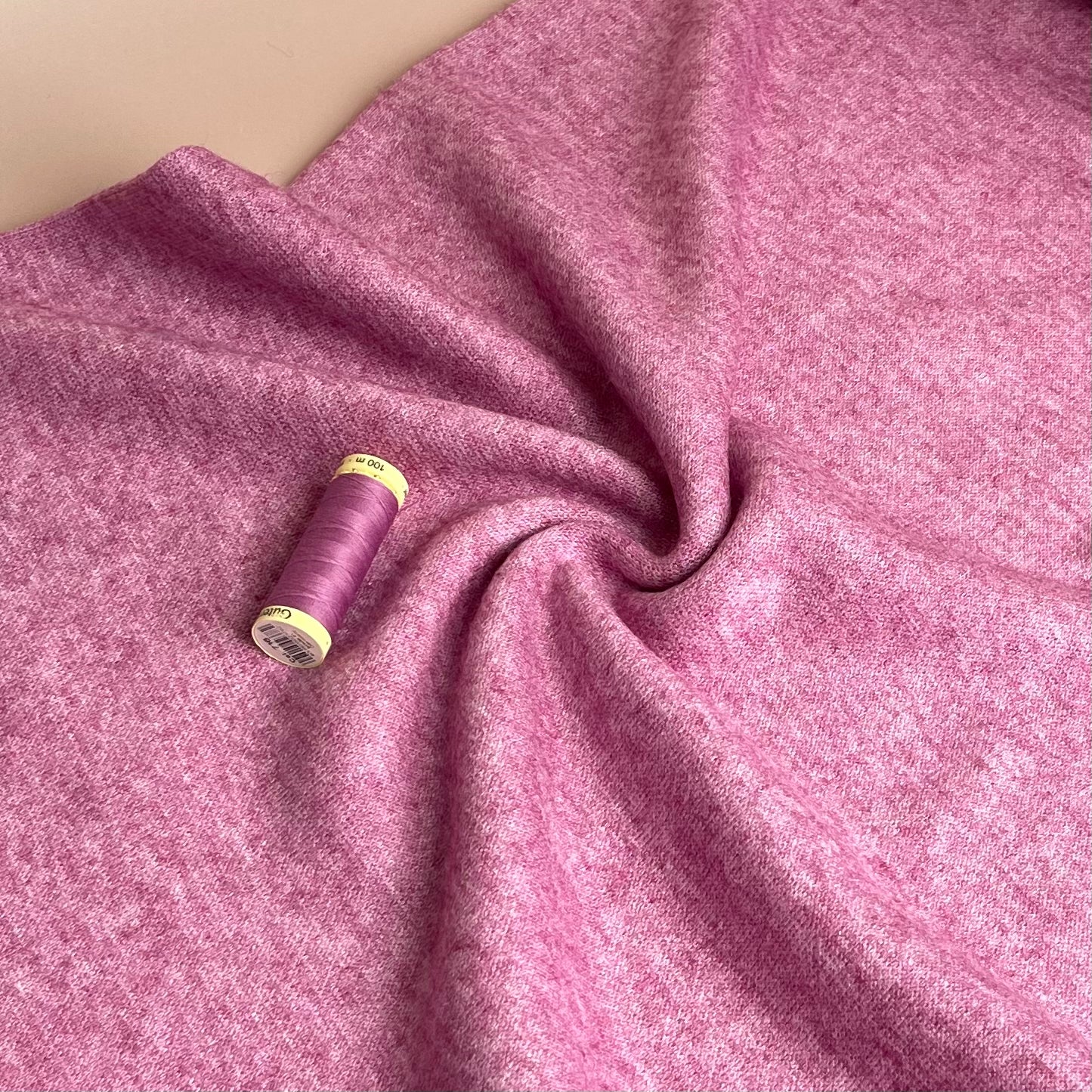 Snug Viscose Blend Sweater Knit in Cerise Melange