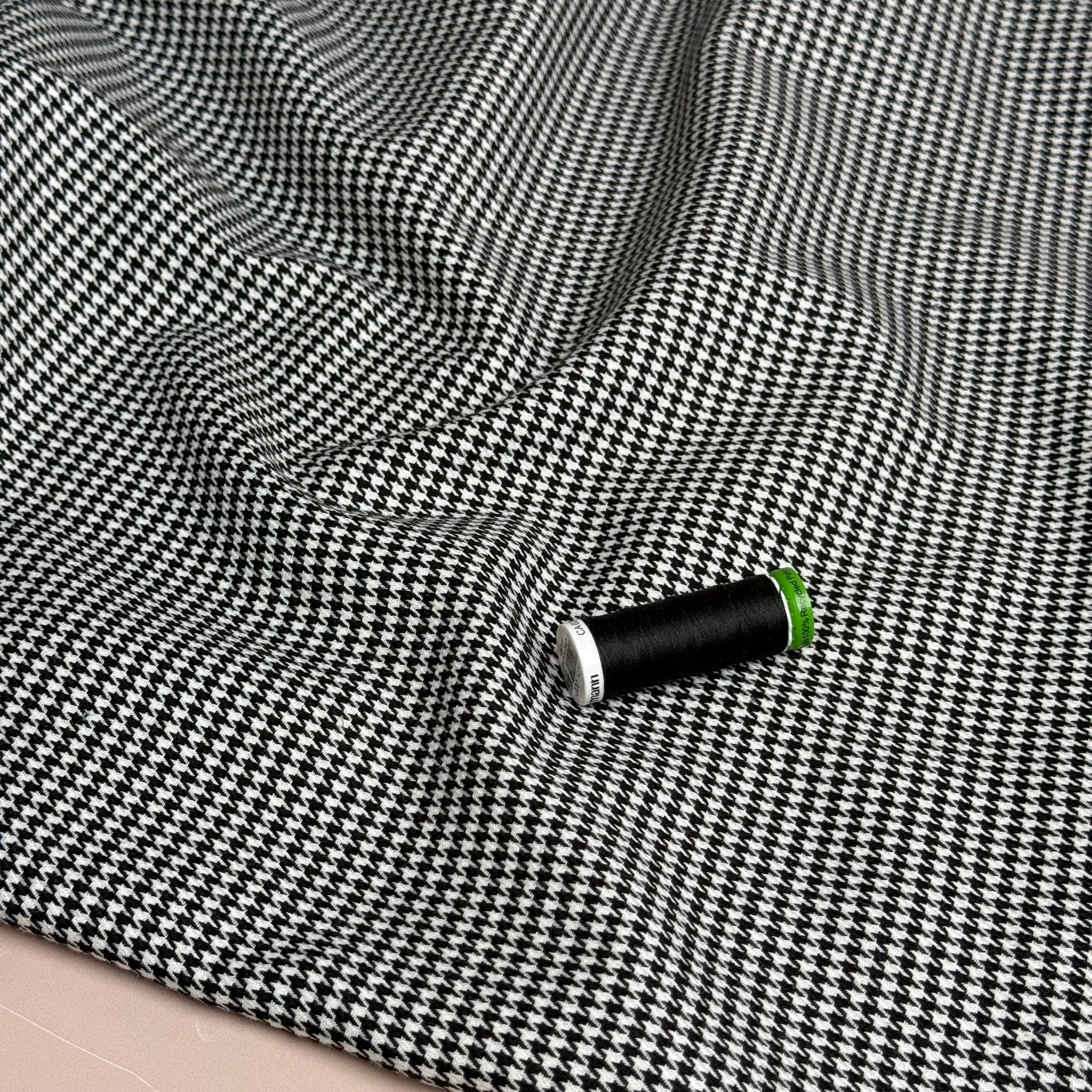 Pied De Poule Puppy Tooth Viscose Blend Trouser Fabric