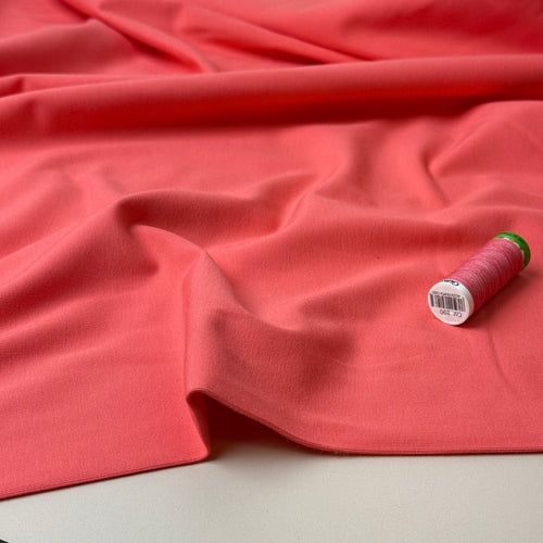 Essential Chic Coral Plain Cotton Jersey Fabric