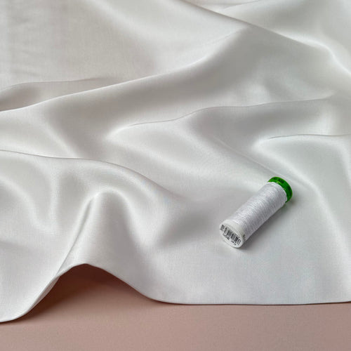White Solid Viscose Sateen Fabric