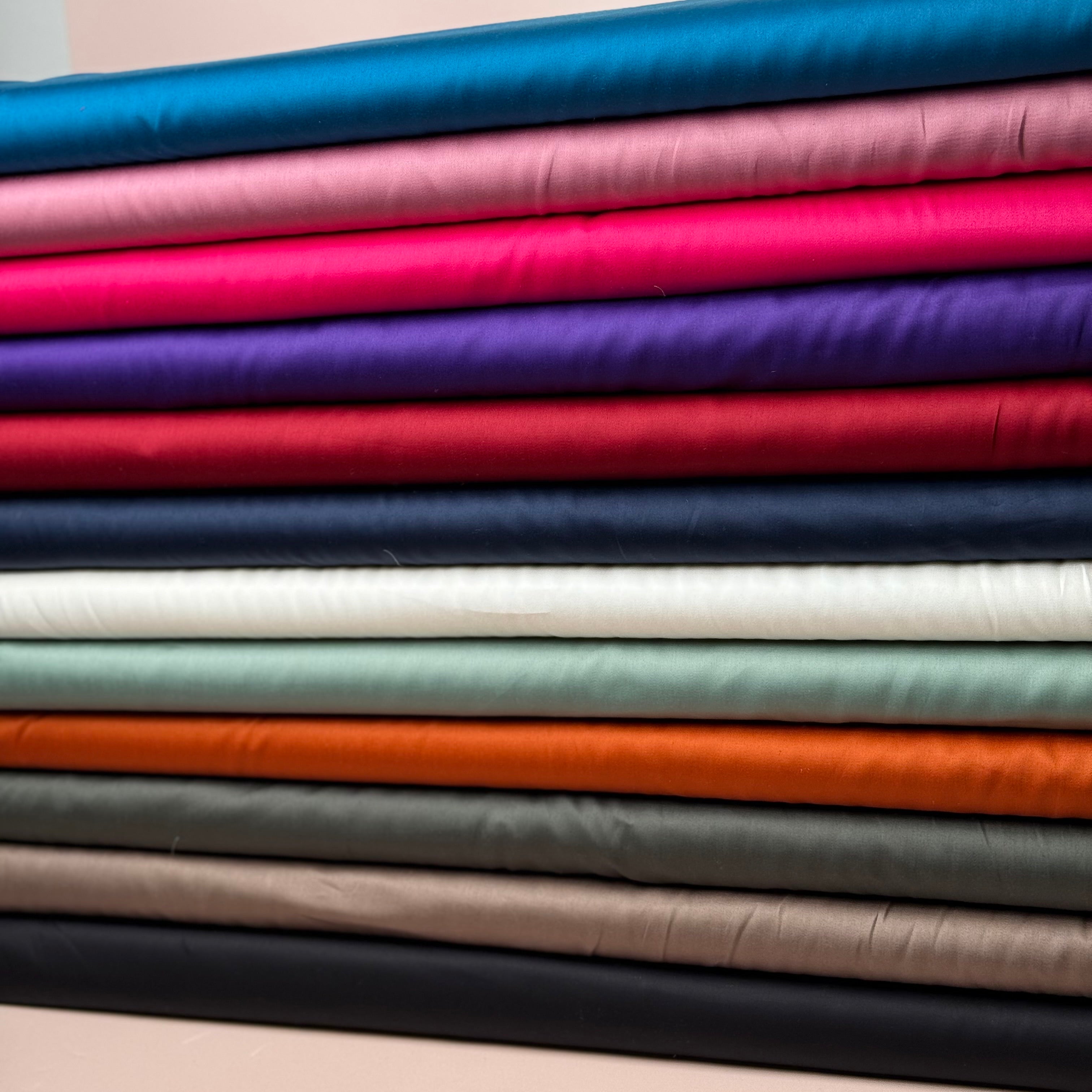 Plain Cotton Sateen Fabric in Various Colours