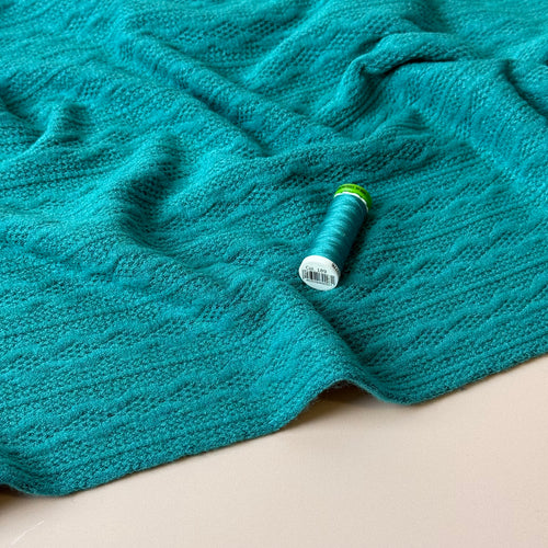 Lace Viscose Blend Sweater Knit in Teal