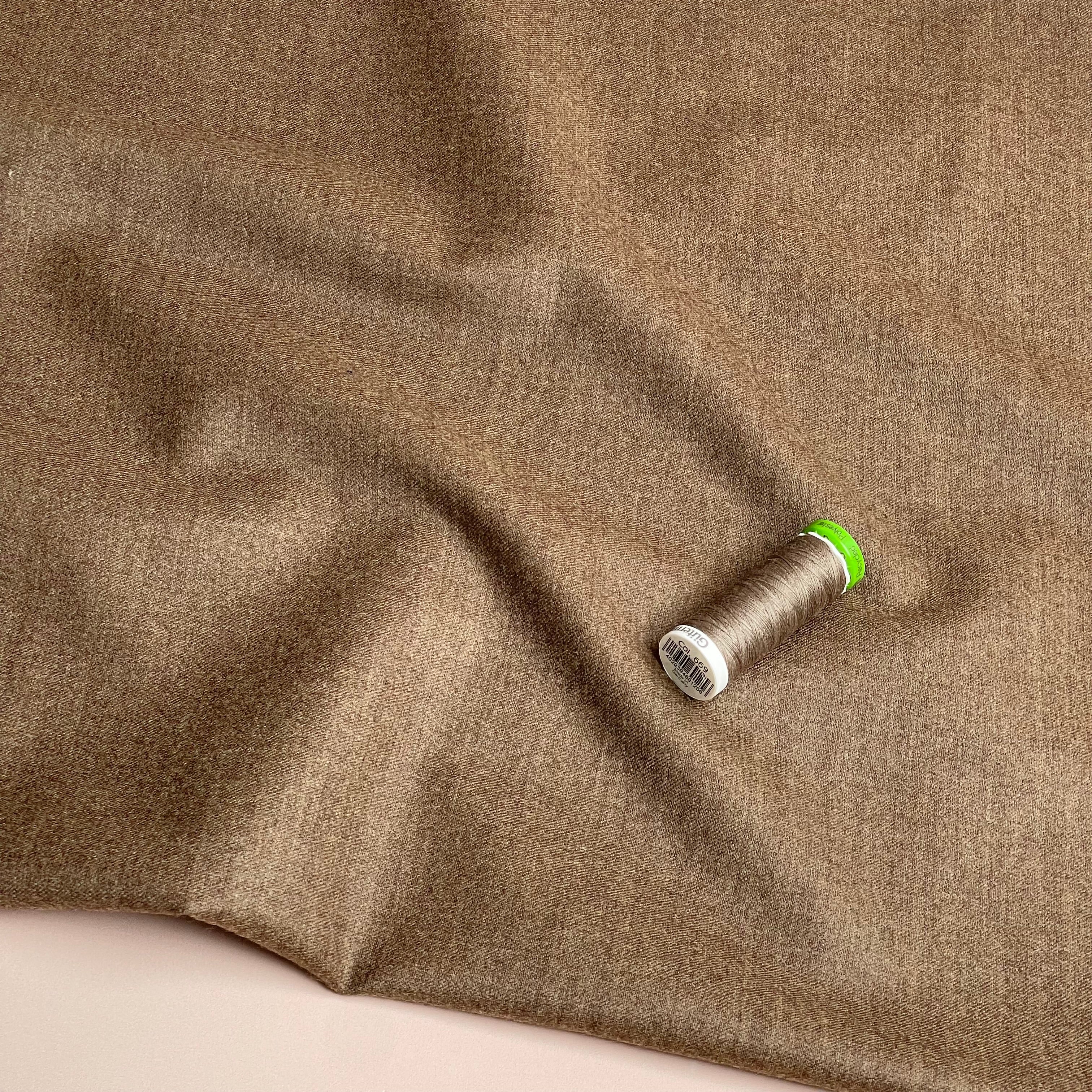 Deadstock Plain Beige Pure Wool Suiting Fabric