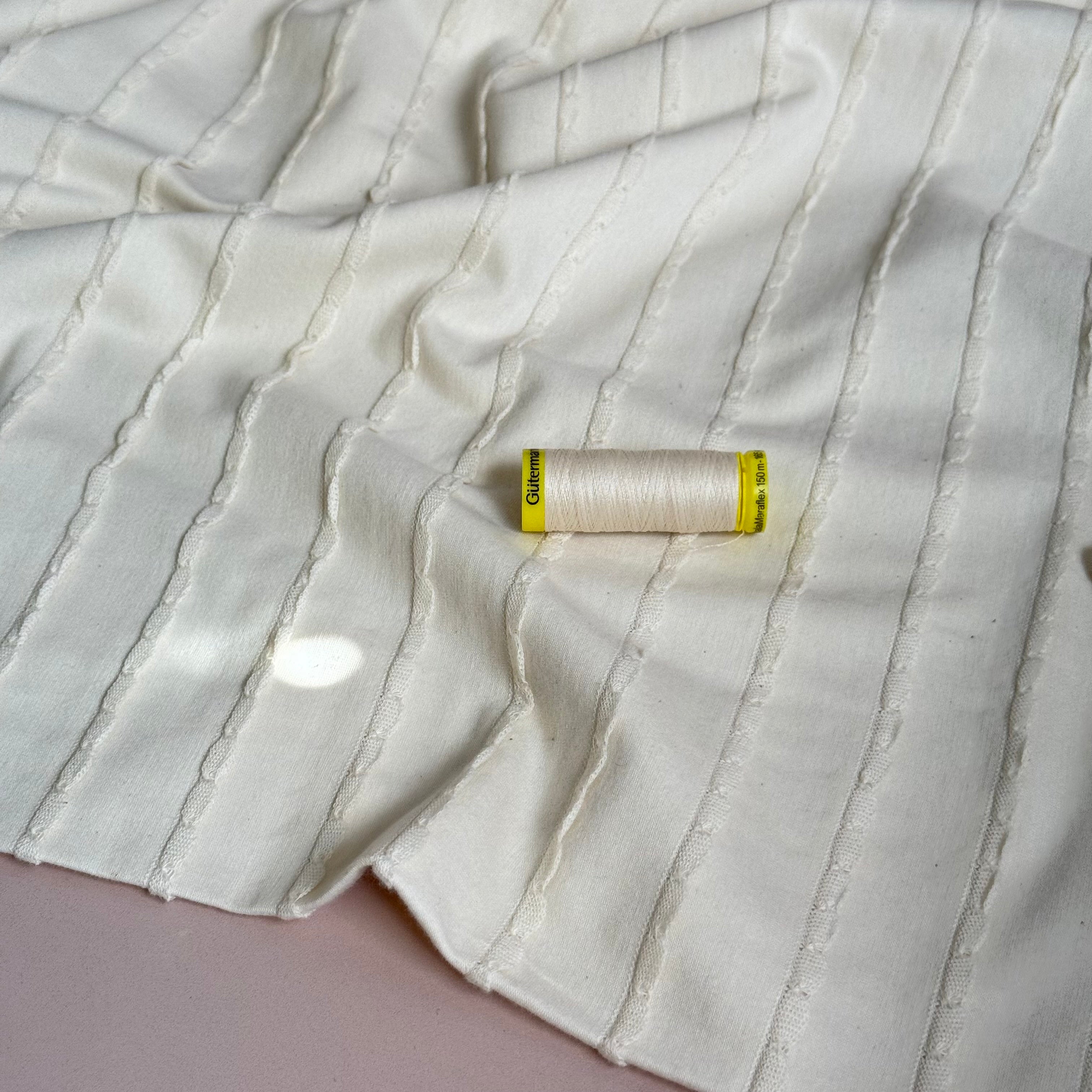 Knitted Frills Natural Cotton Jersey Fabric